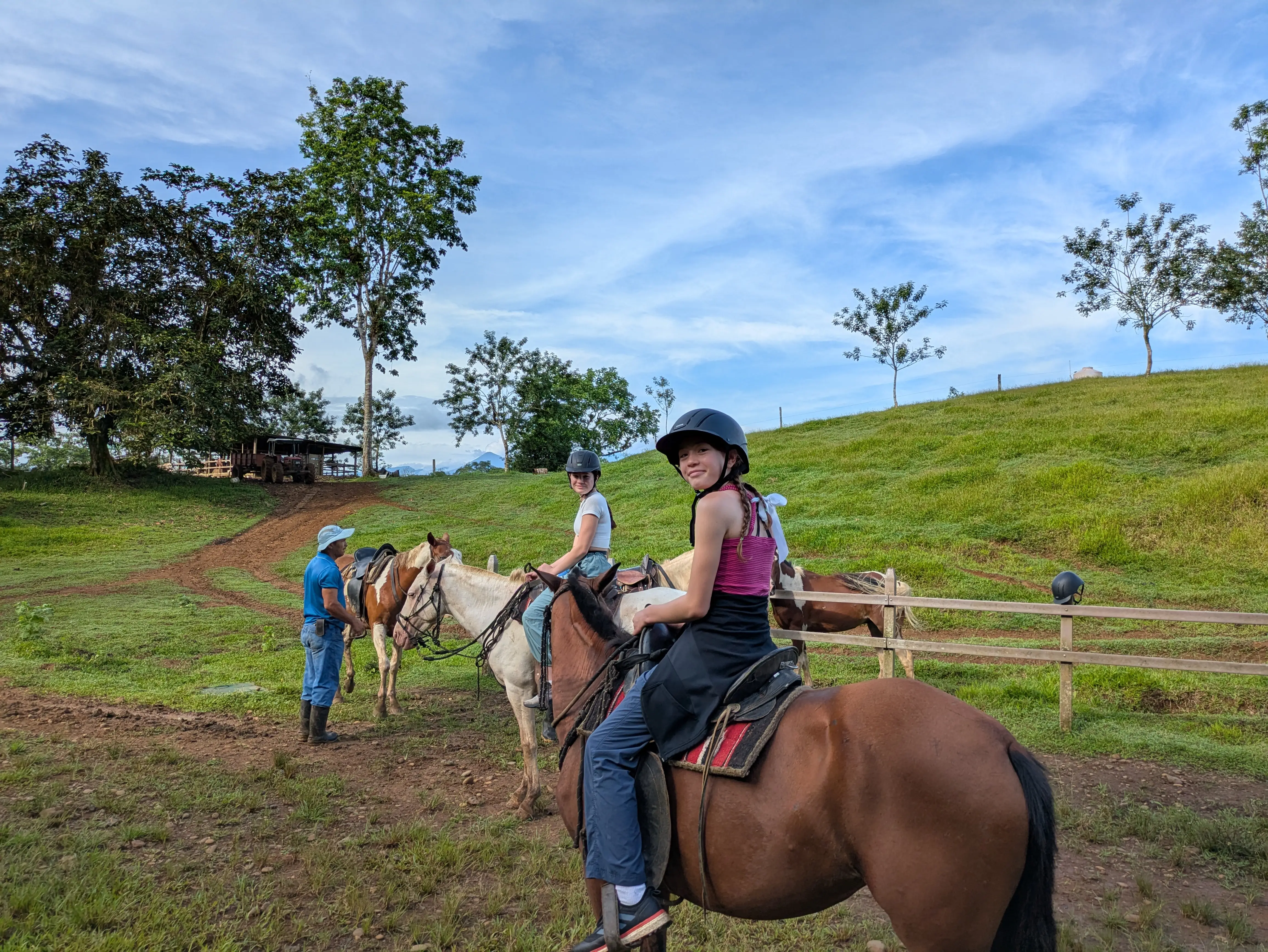The author's two daughters loved horseback riding along the rainforest in Costa Rica's Puerto Viejo de Sarapiqui.