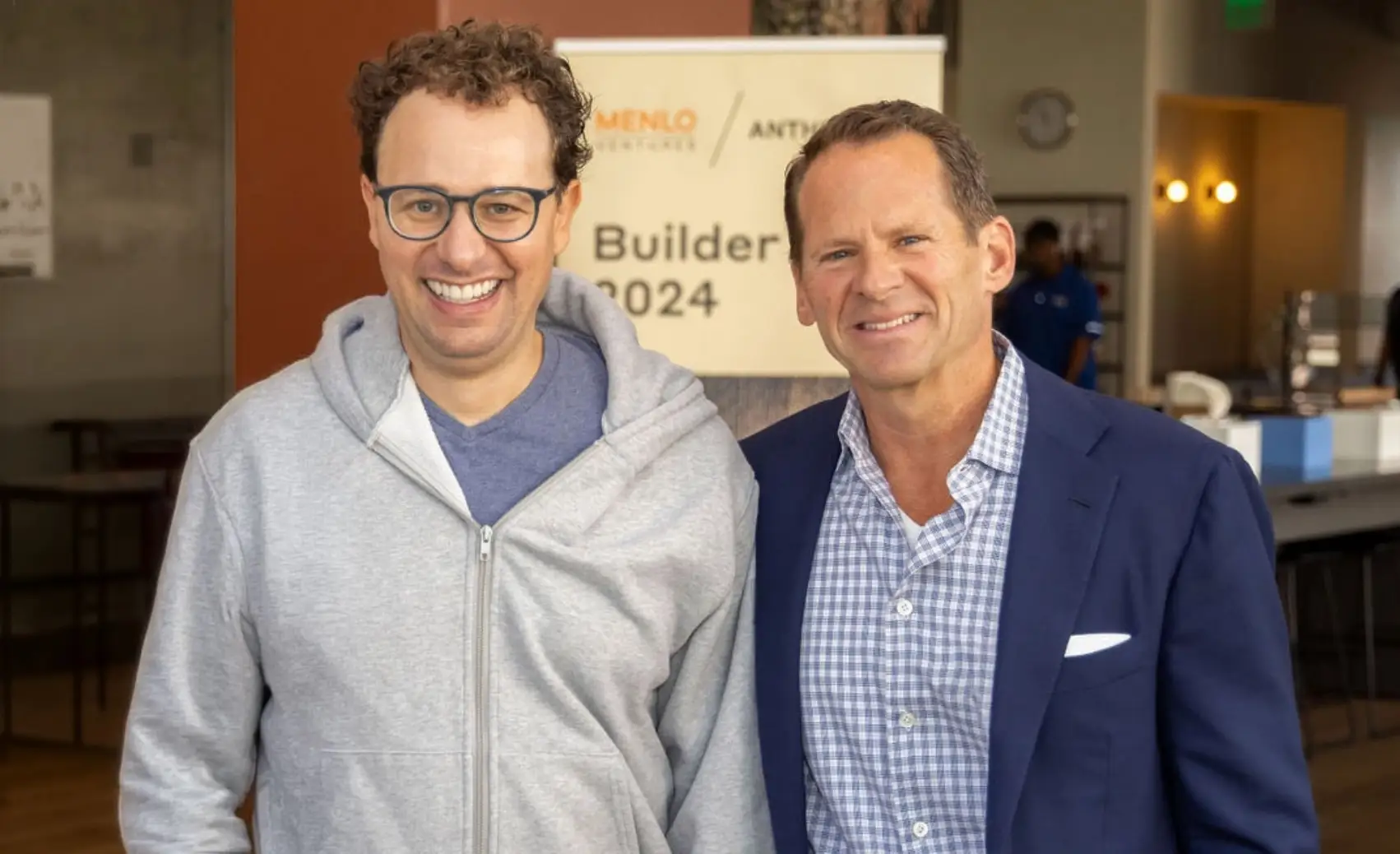 Anthropic cofounder and CEO Dario Amodei with Menlo Ventures partner Matt Murphy in 2024.