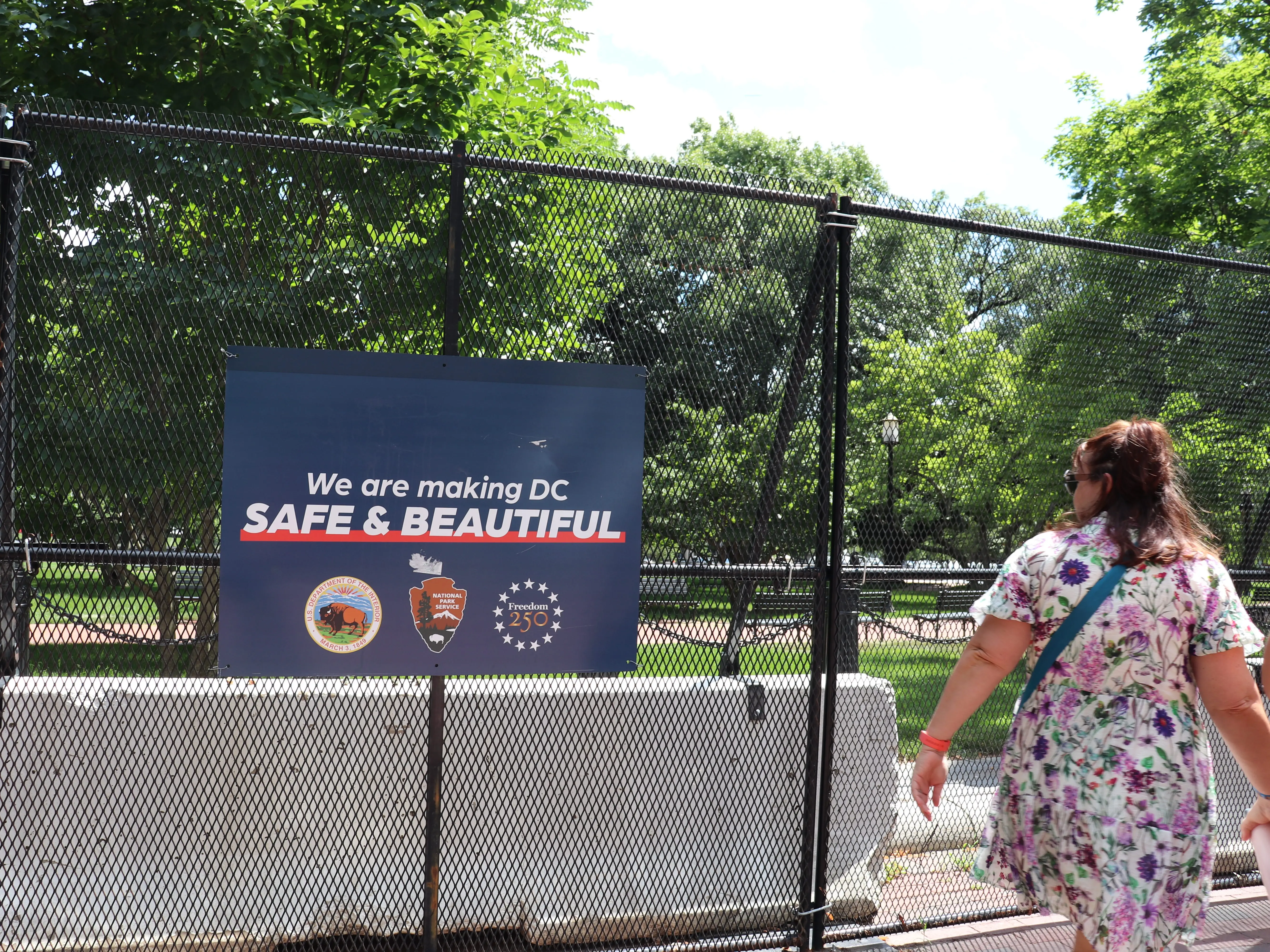 View of construction sign in Washignton, DC, on June 19, 2026