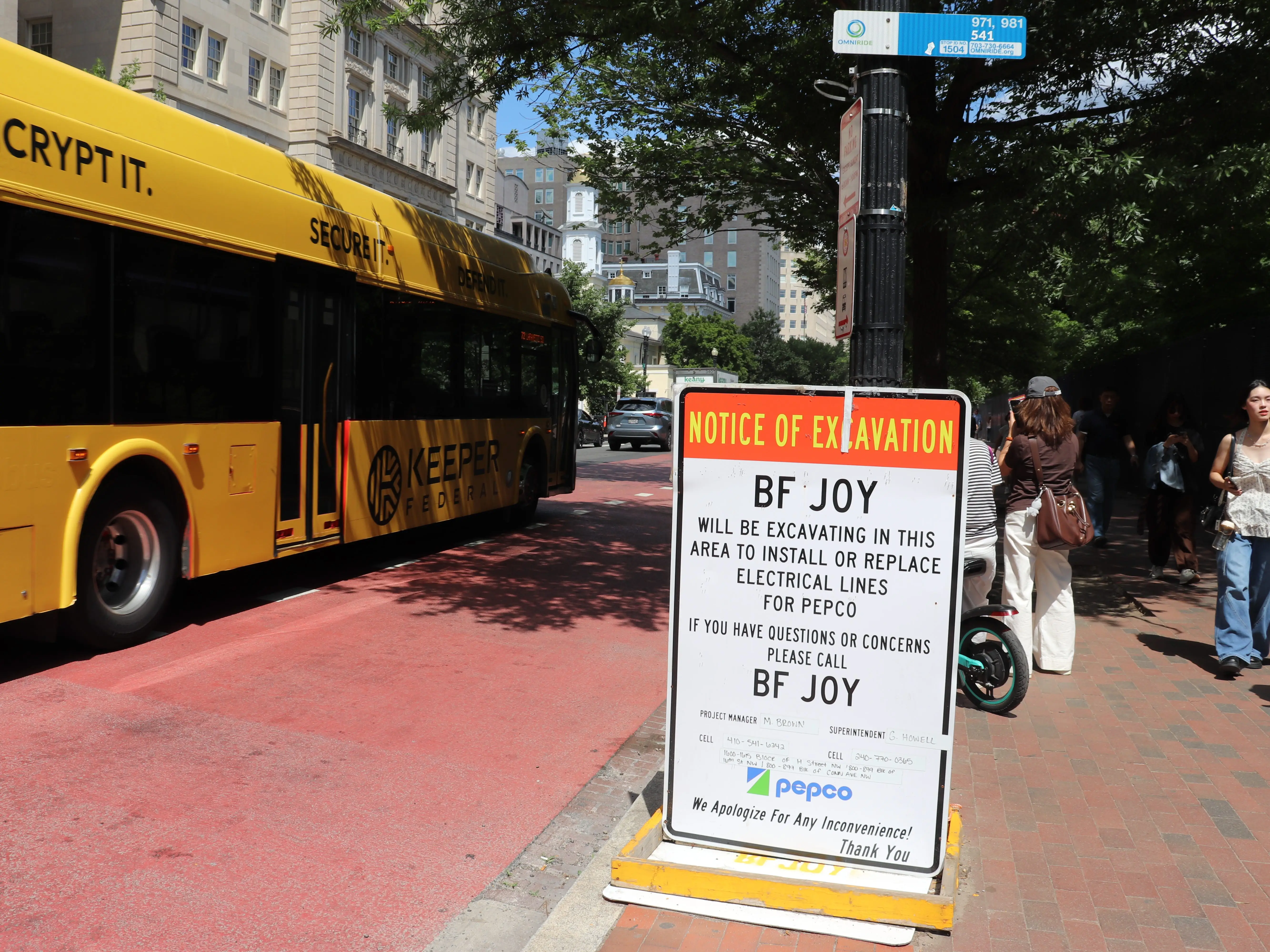 Notice of excavation in Washington DC on June 19, 2026