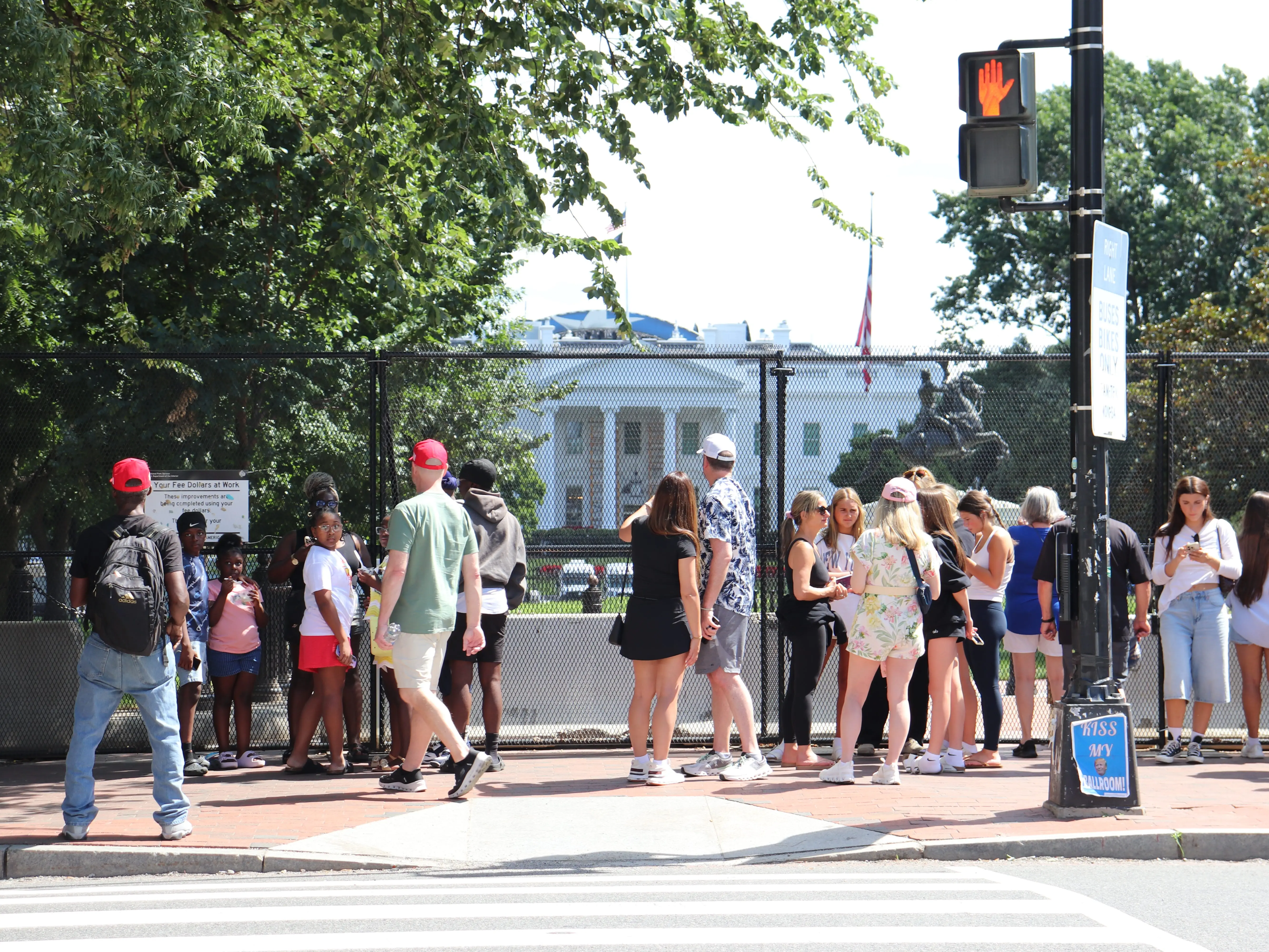Crowd trying to get a view of the White House in Washington DC on june 19, 2026