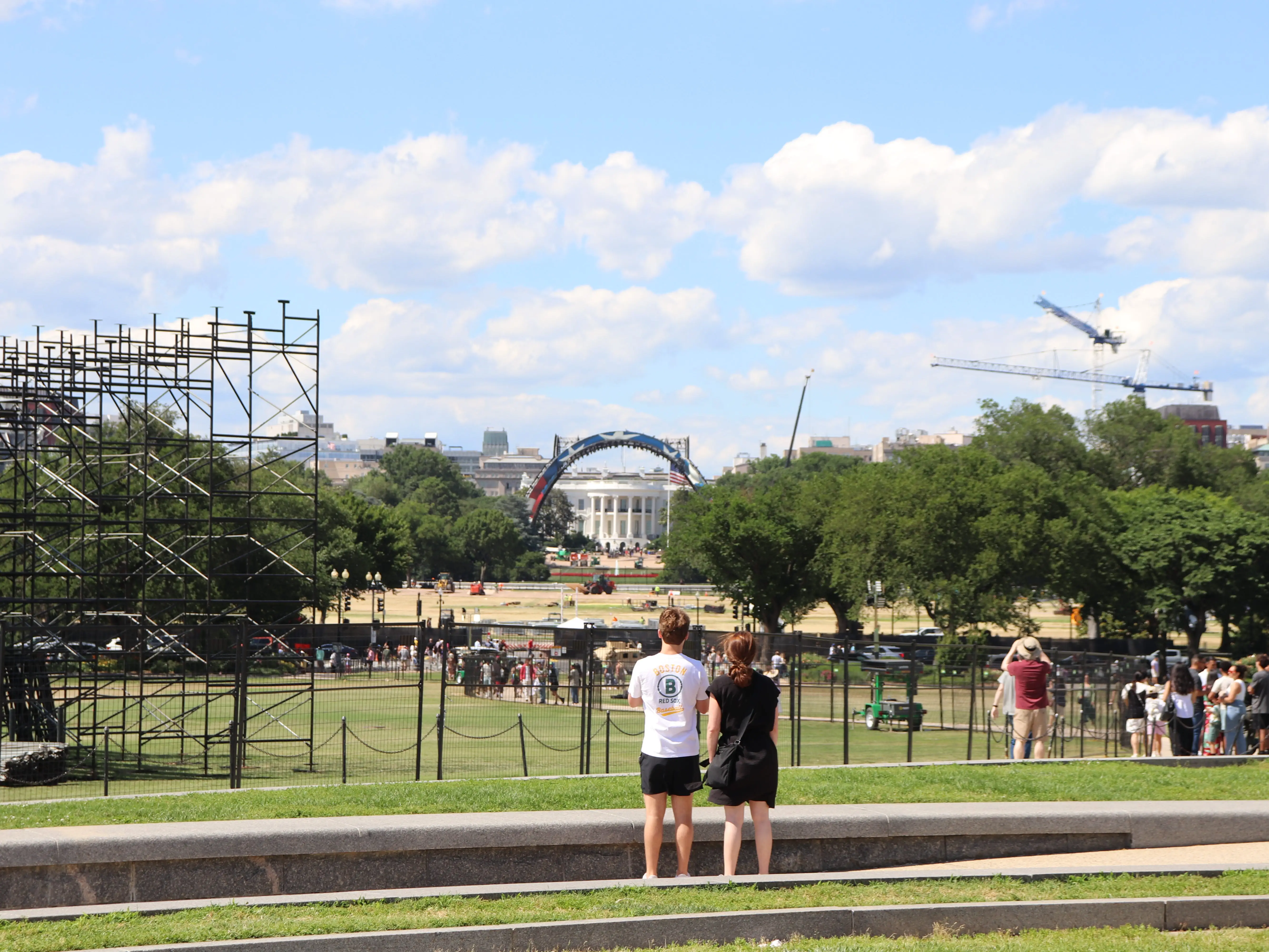 Visitors looking at the White House on June 19, 2026