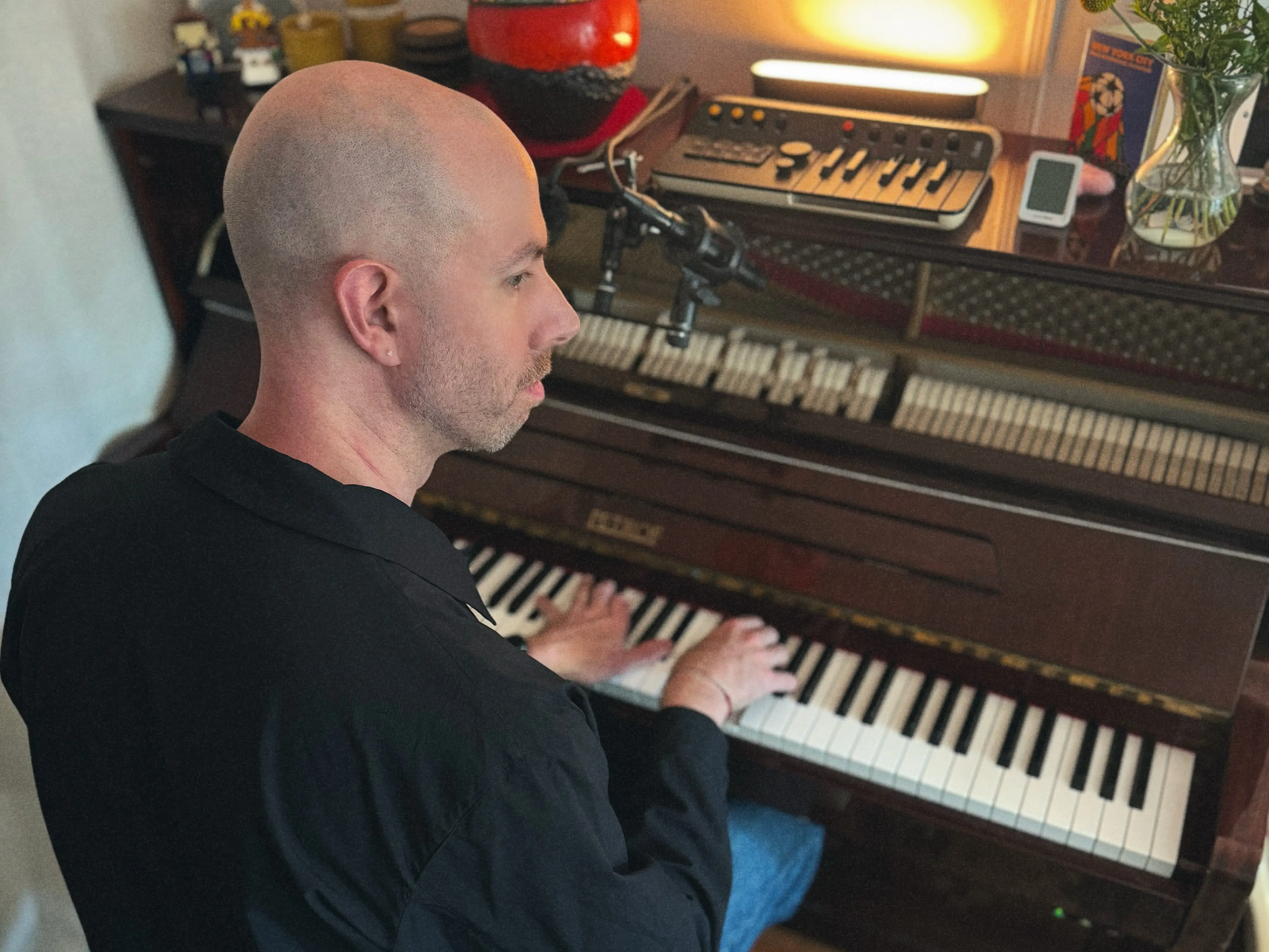 Zach Golden at his piano.