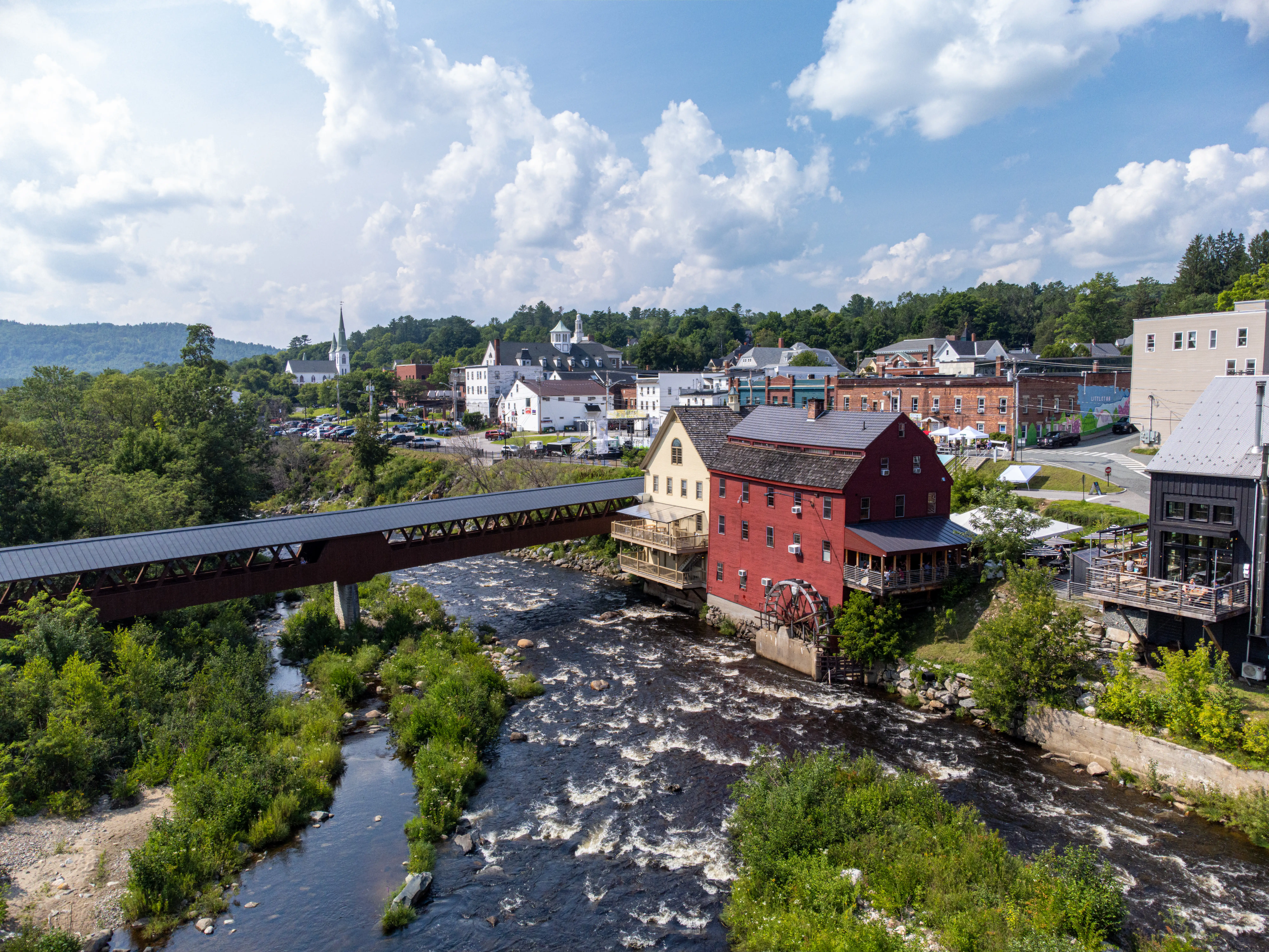 Littleton New Hampshire Aerial View stock photo