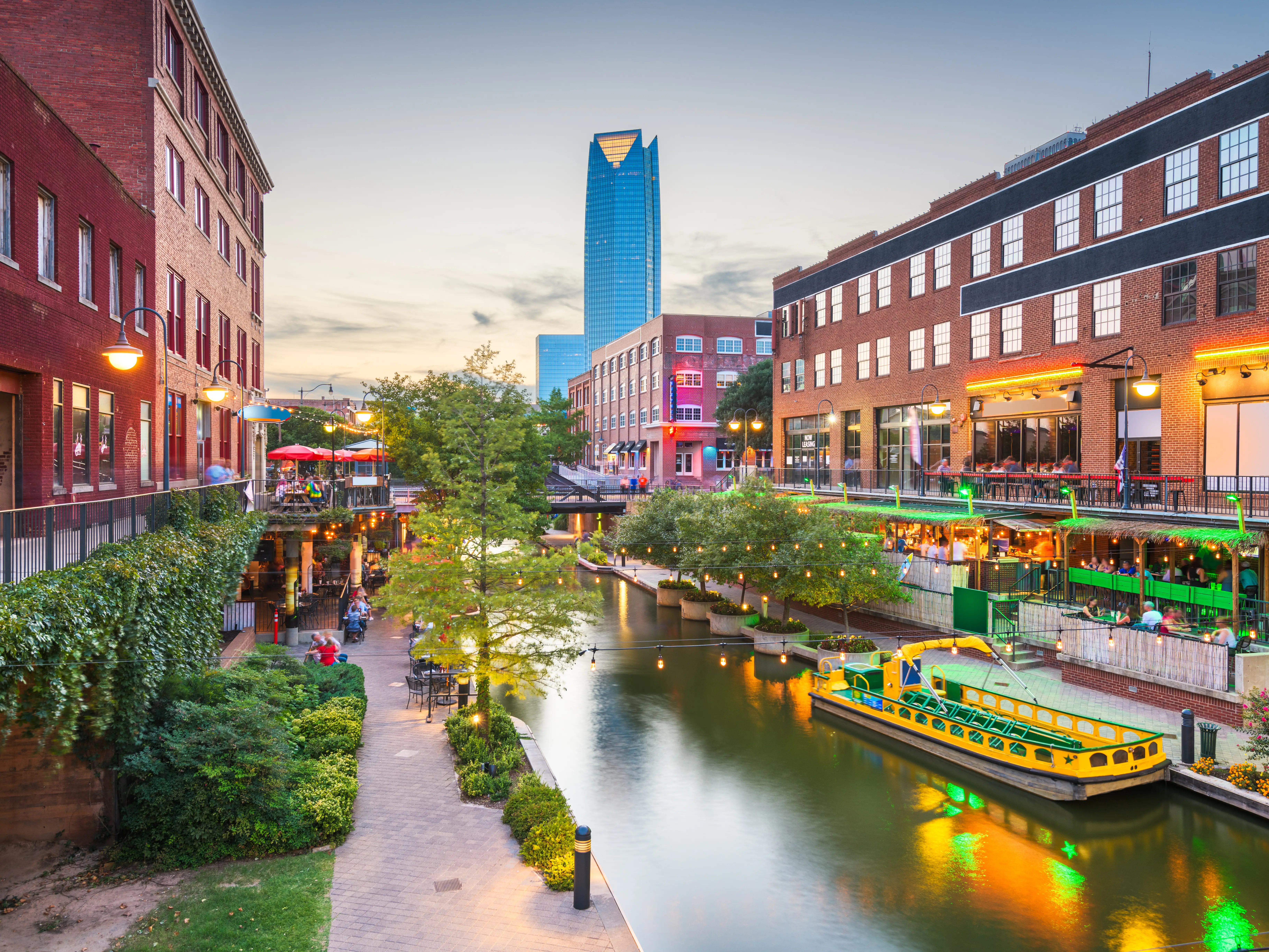 Bricktown, Oklahoma City, Oklahoma, USA stock photo