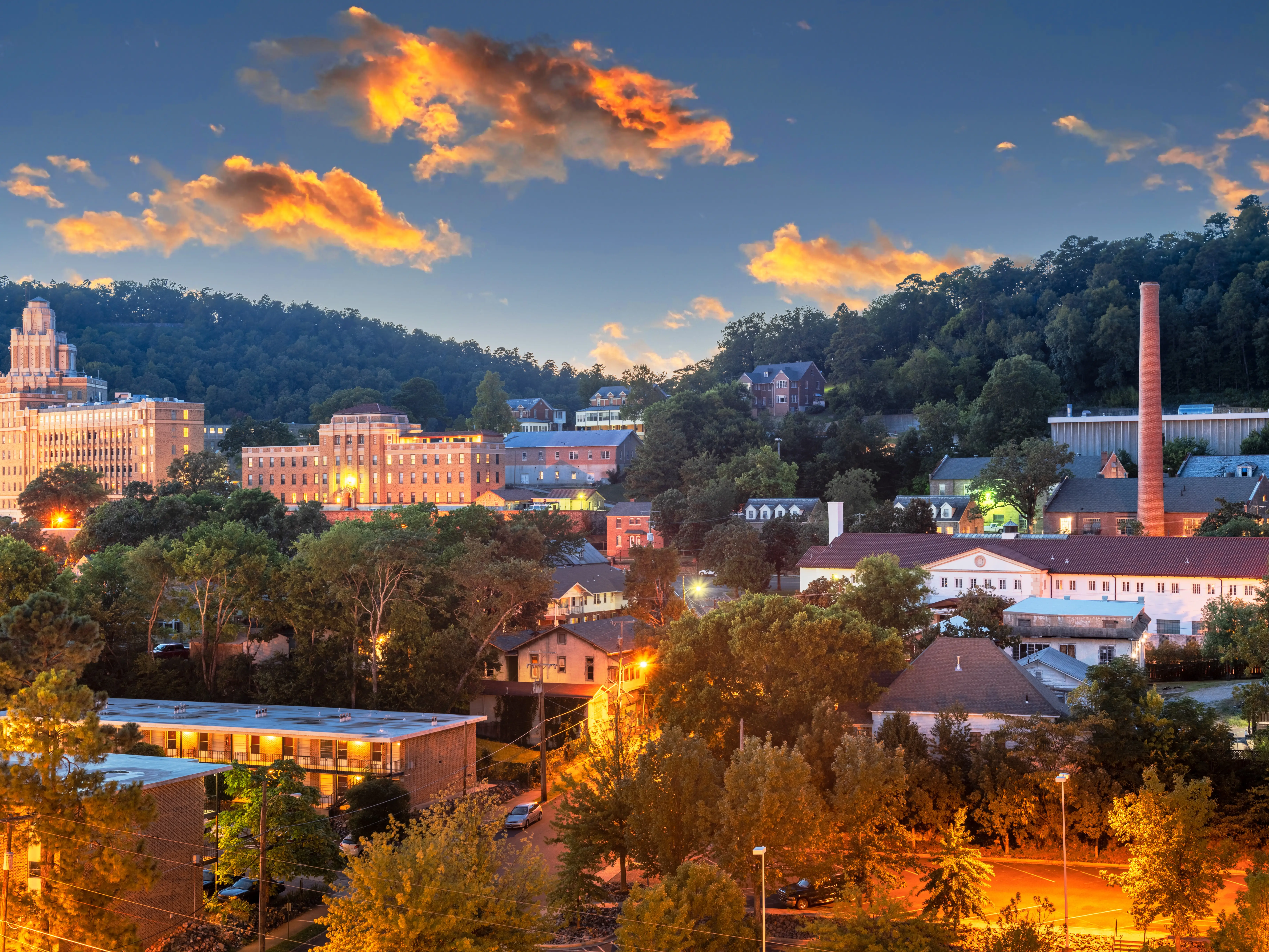 Hot Springs, Arkansas, USA Townscape stock photo