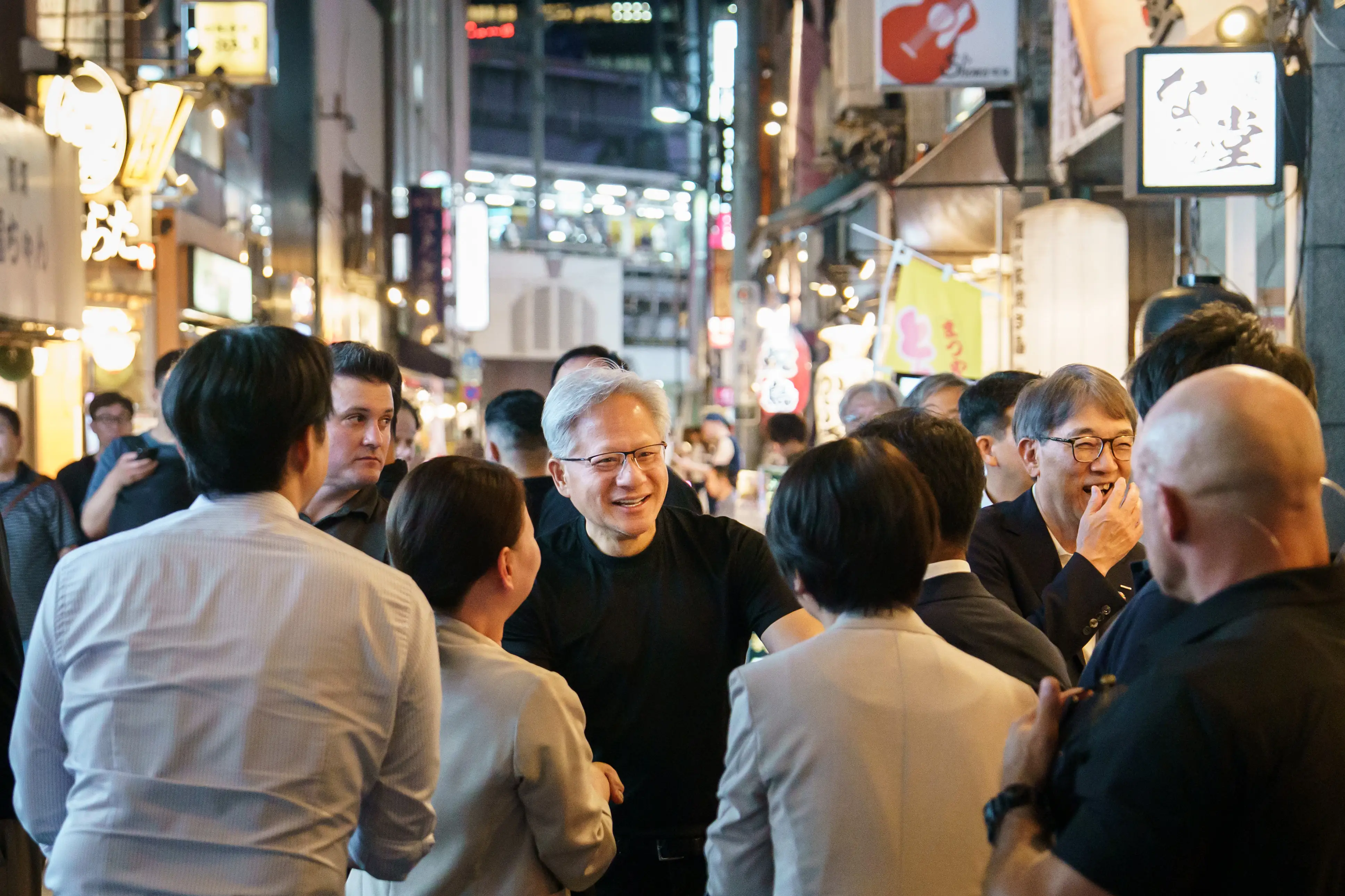 Nvidia CEO Jensen Huang on a Tokyo street.