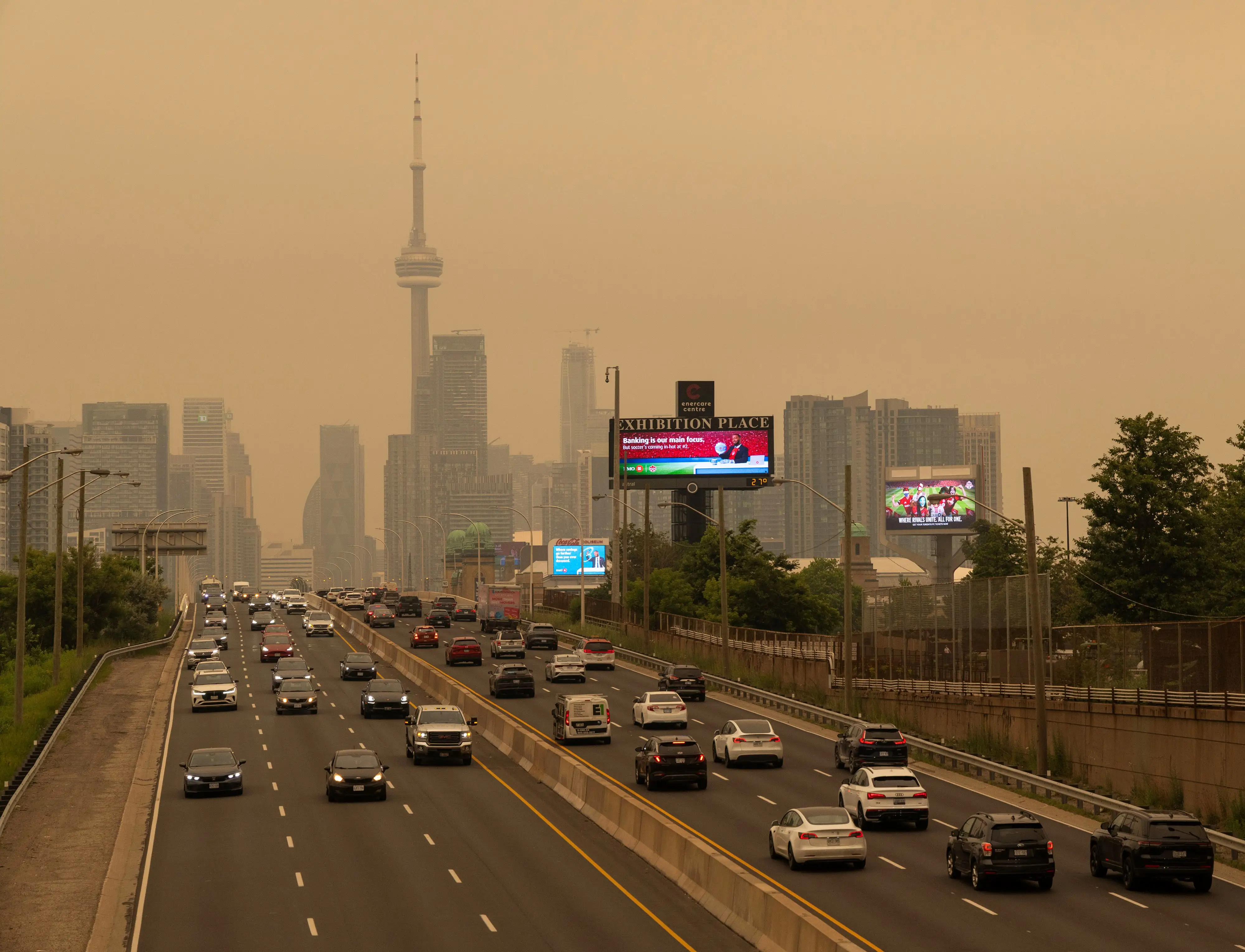 Toronto covered in wildfire smoke.