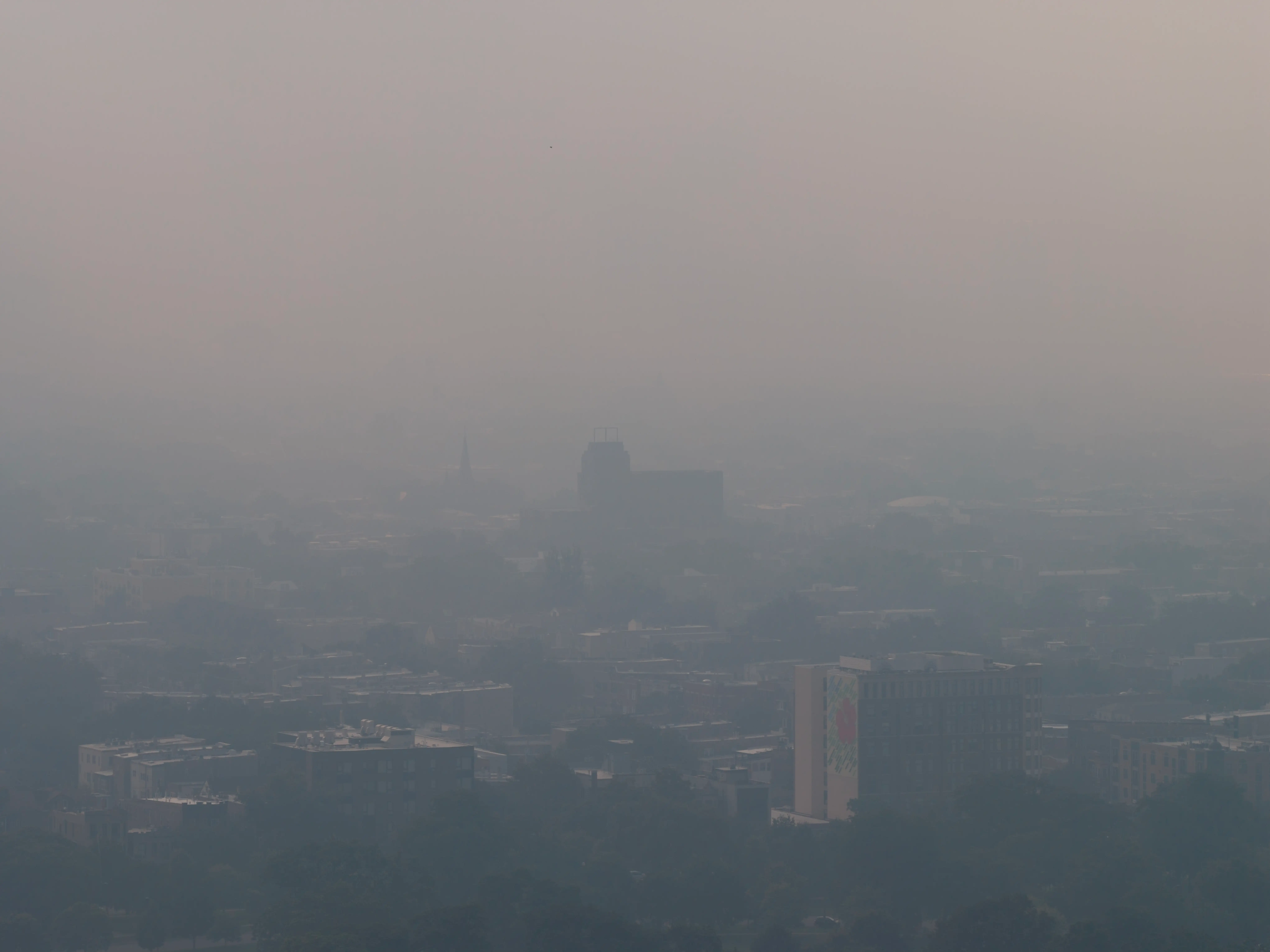 Wildfire smoke in Chicago.