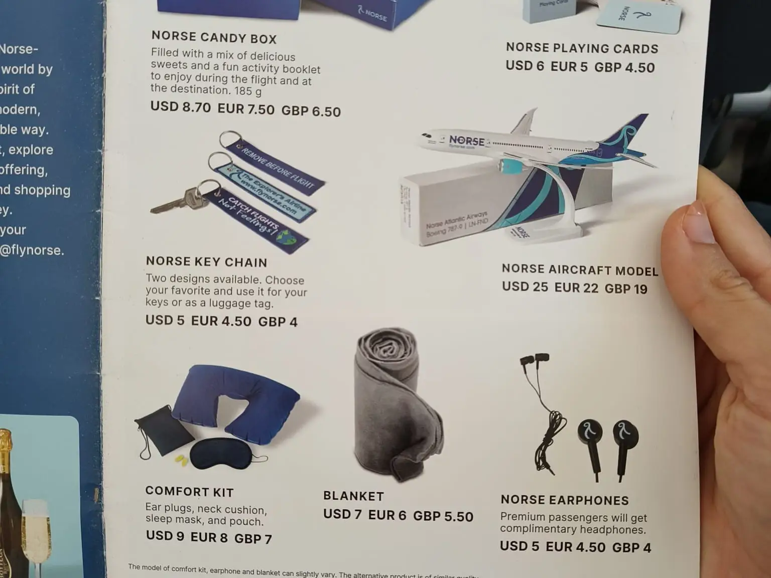The extras available on Norse, like linens, a candy box, and playing cards.