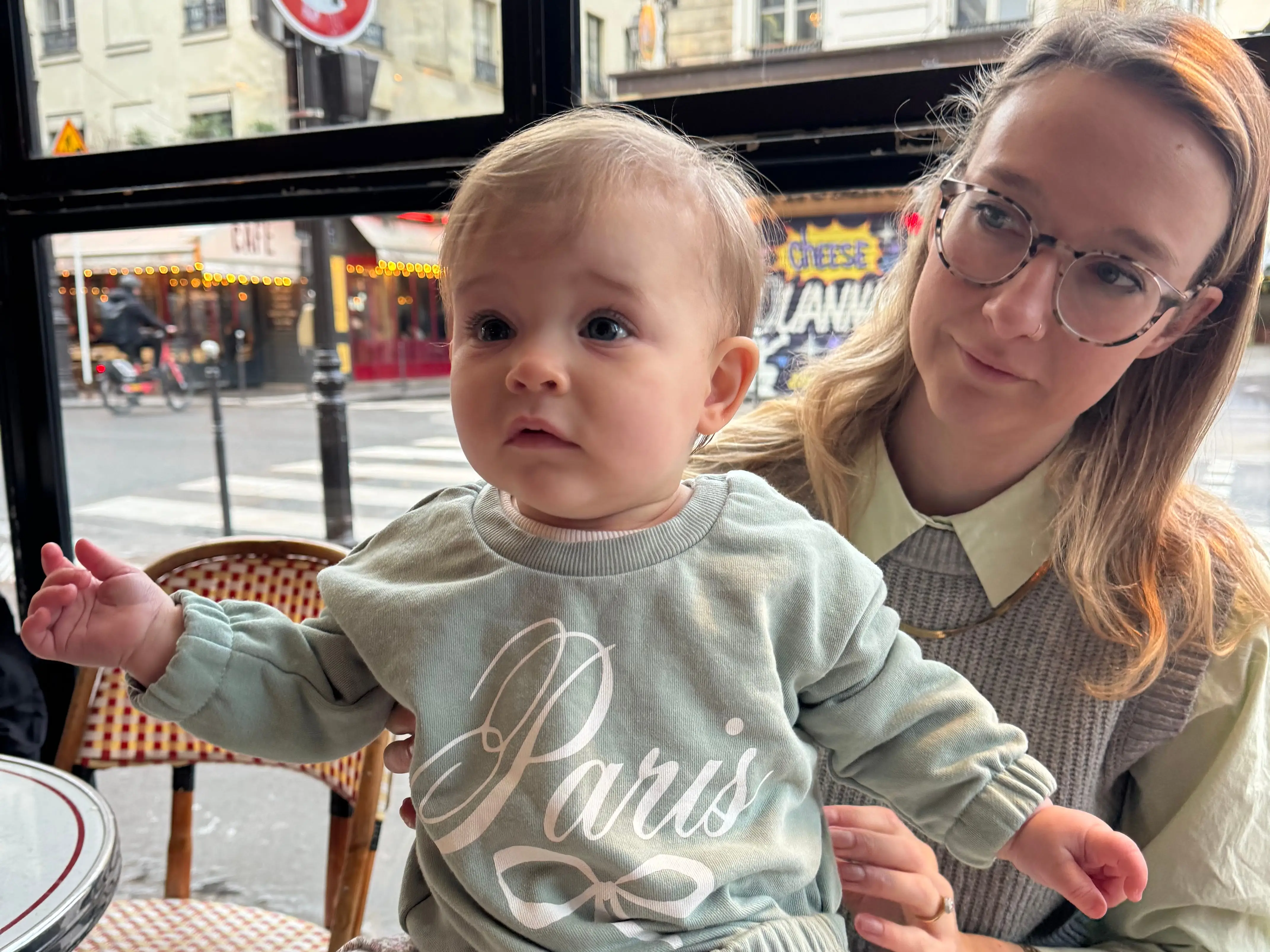 Woman sitting with baby