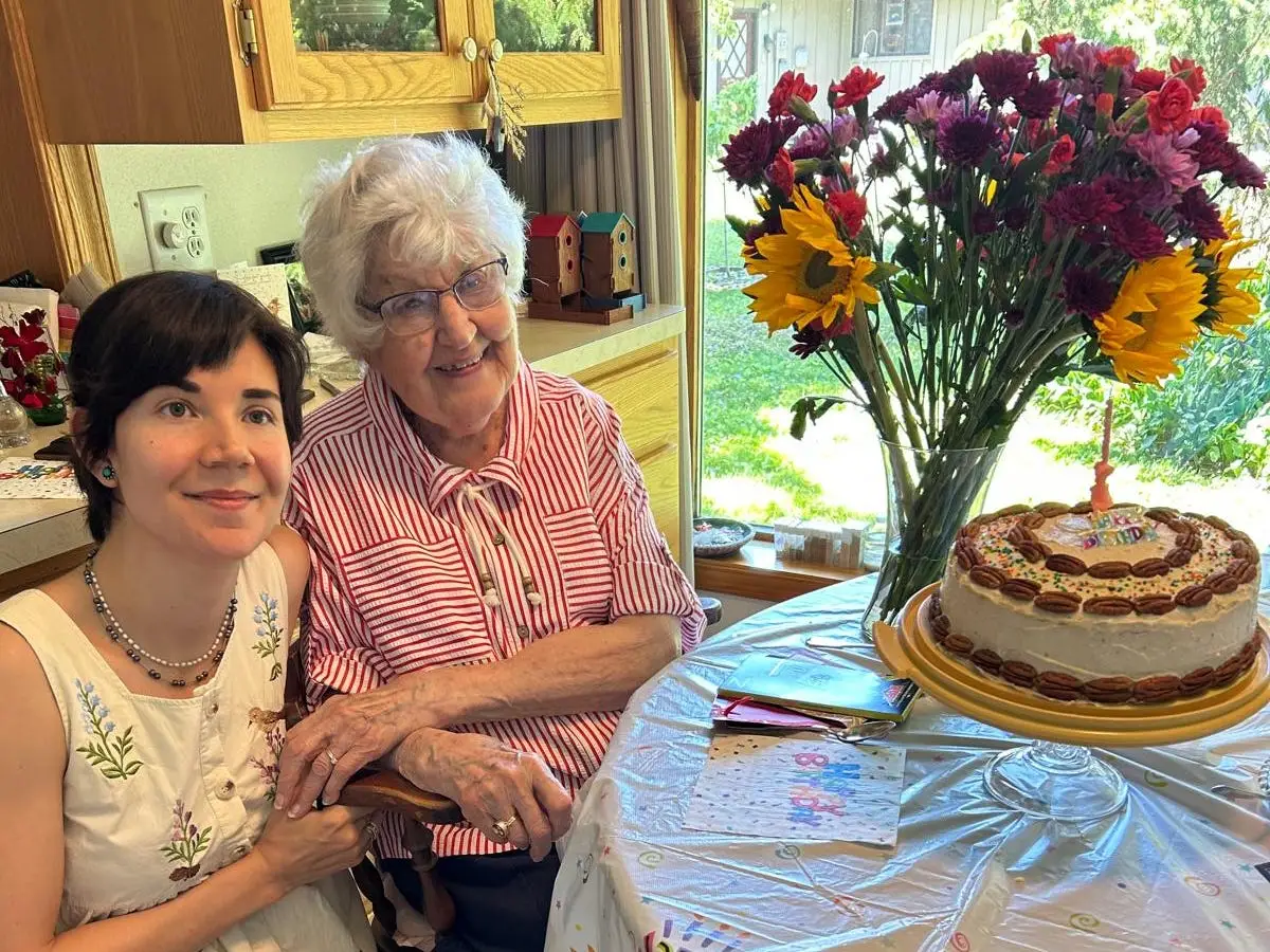 the author with her grandmother.