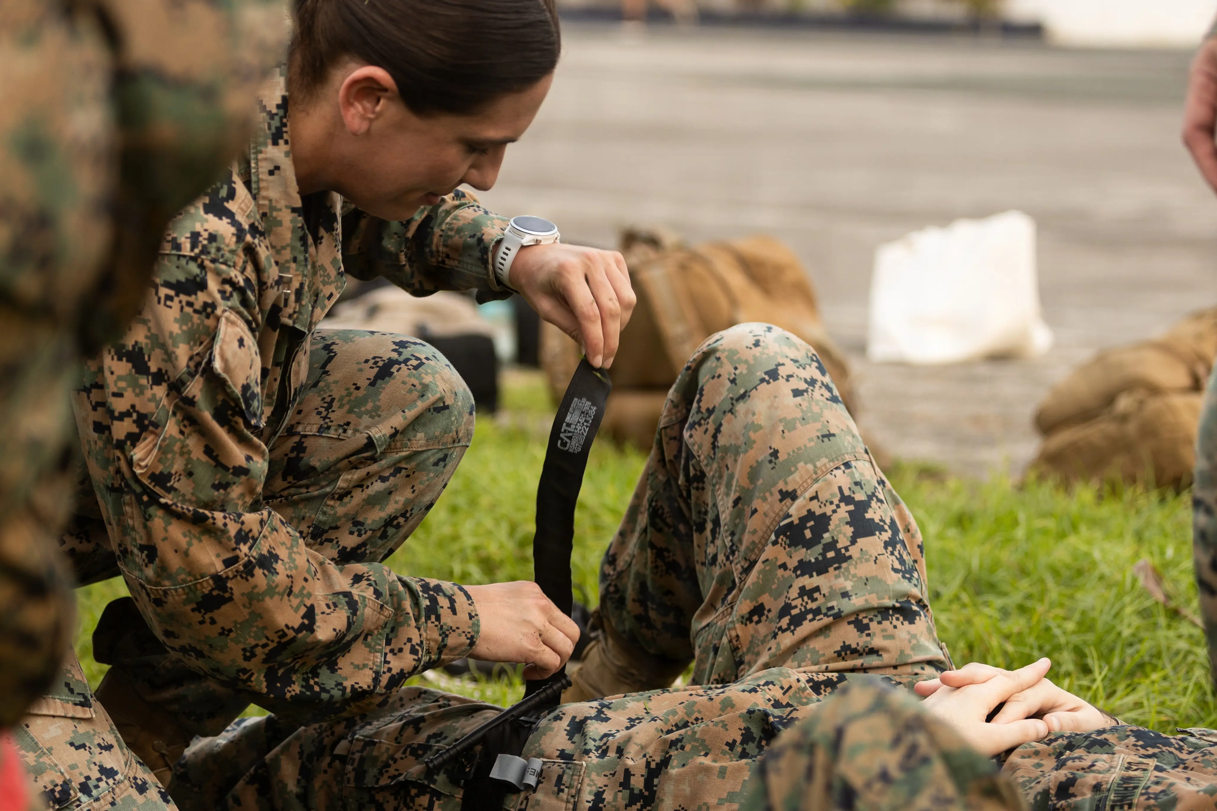 Marines practice tourniquet drills in the Philippines, June 13, 2026.