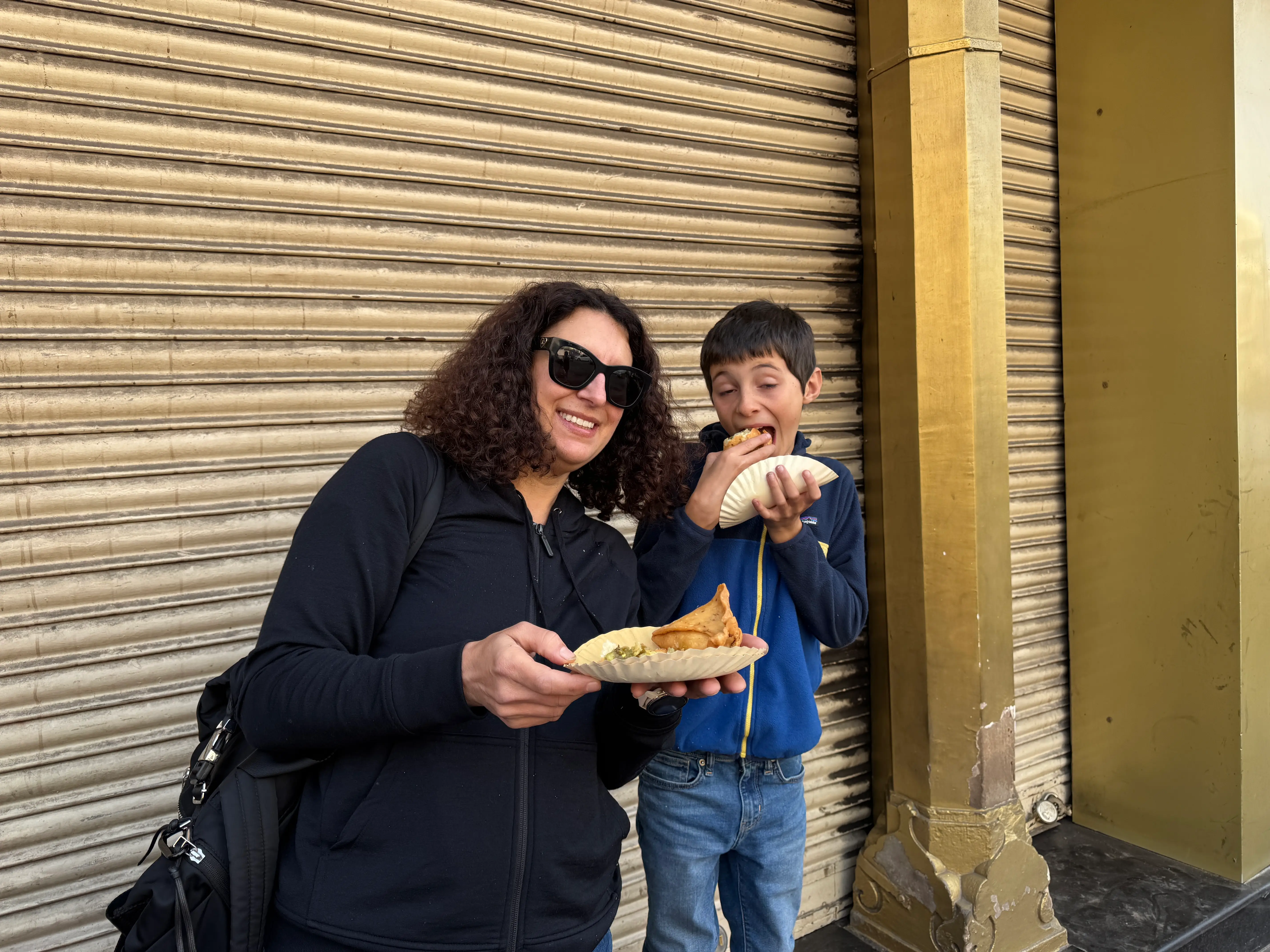 The author and her son in India