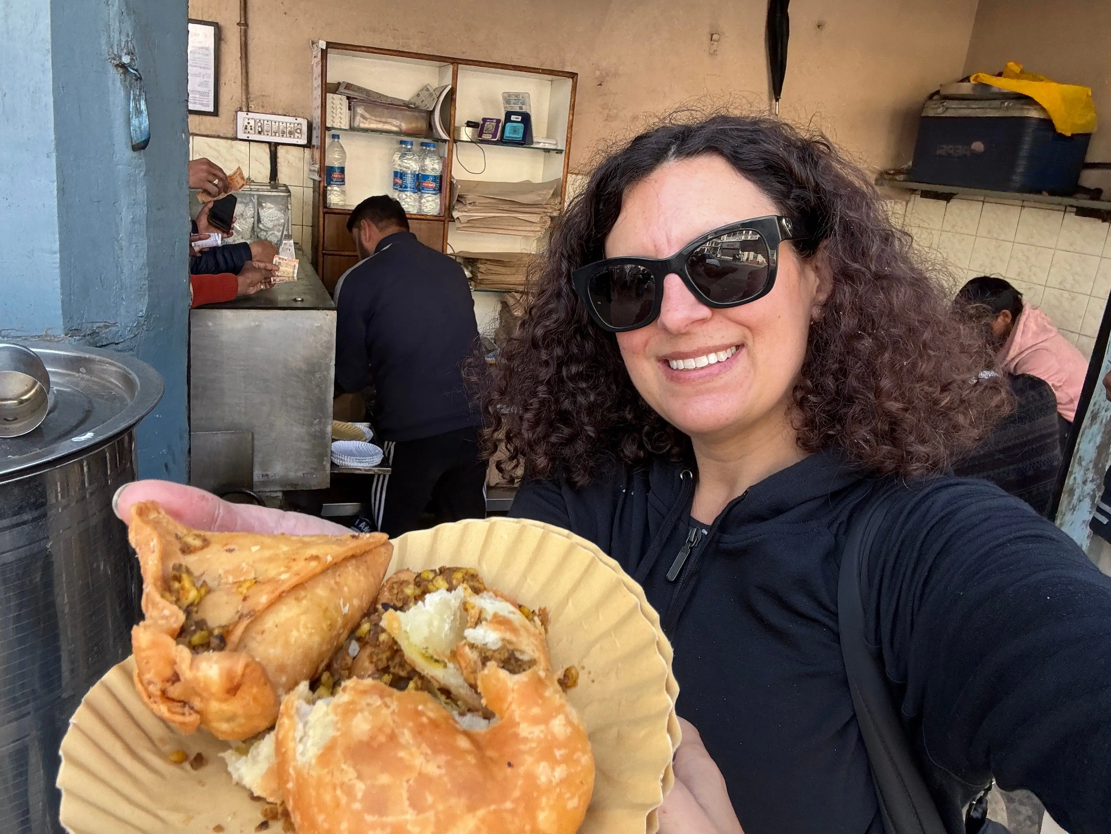 The author eating street food.