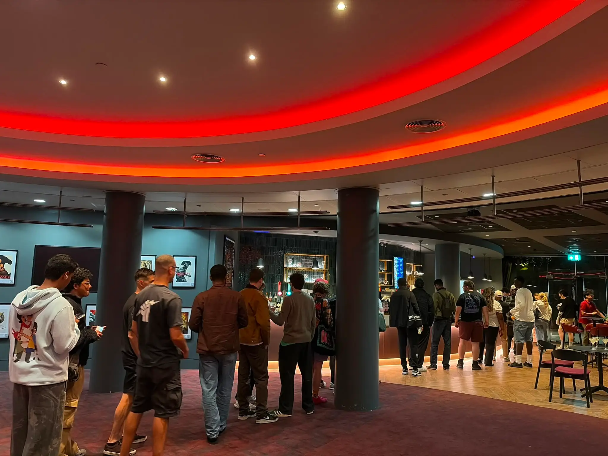Queue for the bar at BFI Imax