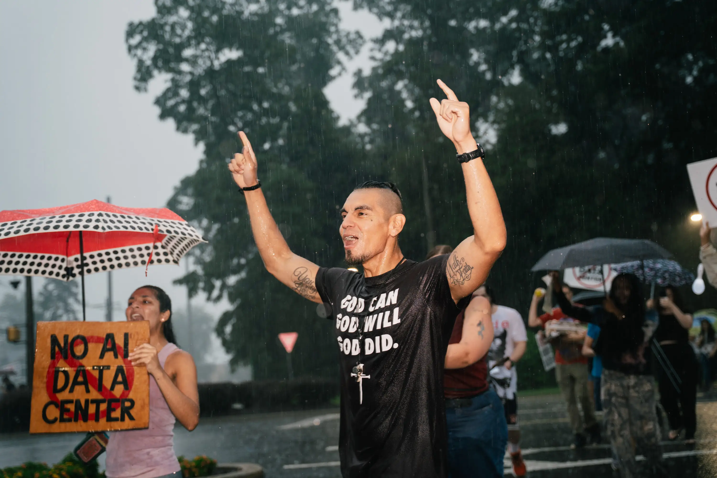 Data center protest in Kenilworth, New Jersey.