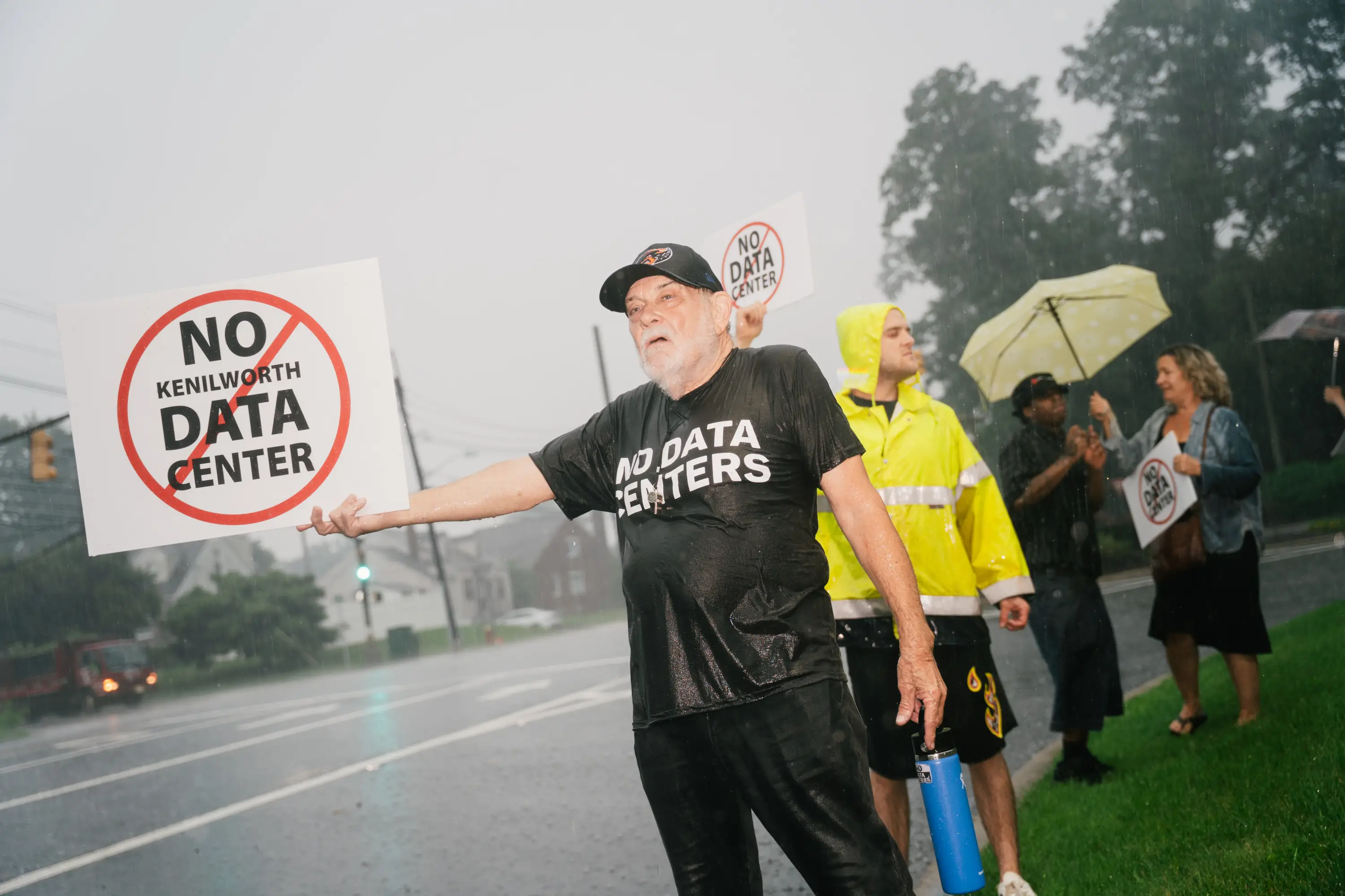 Data center protest in Kenilworth, New Jersey.