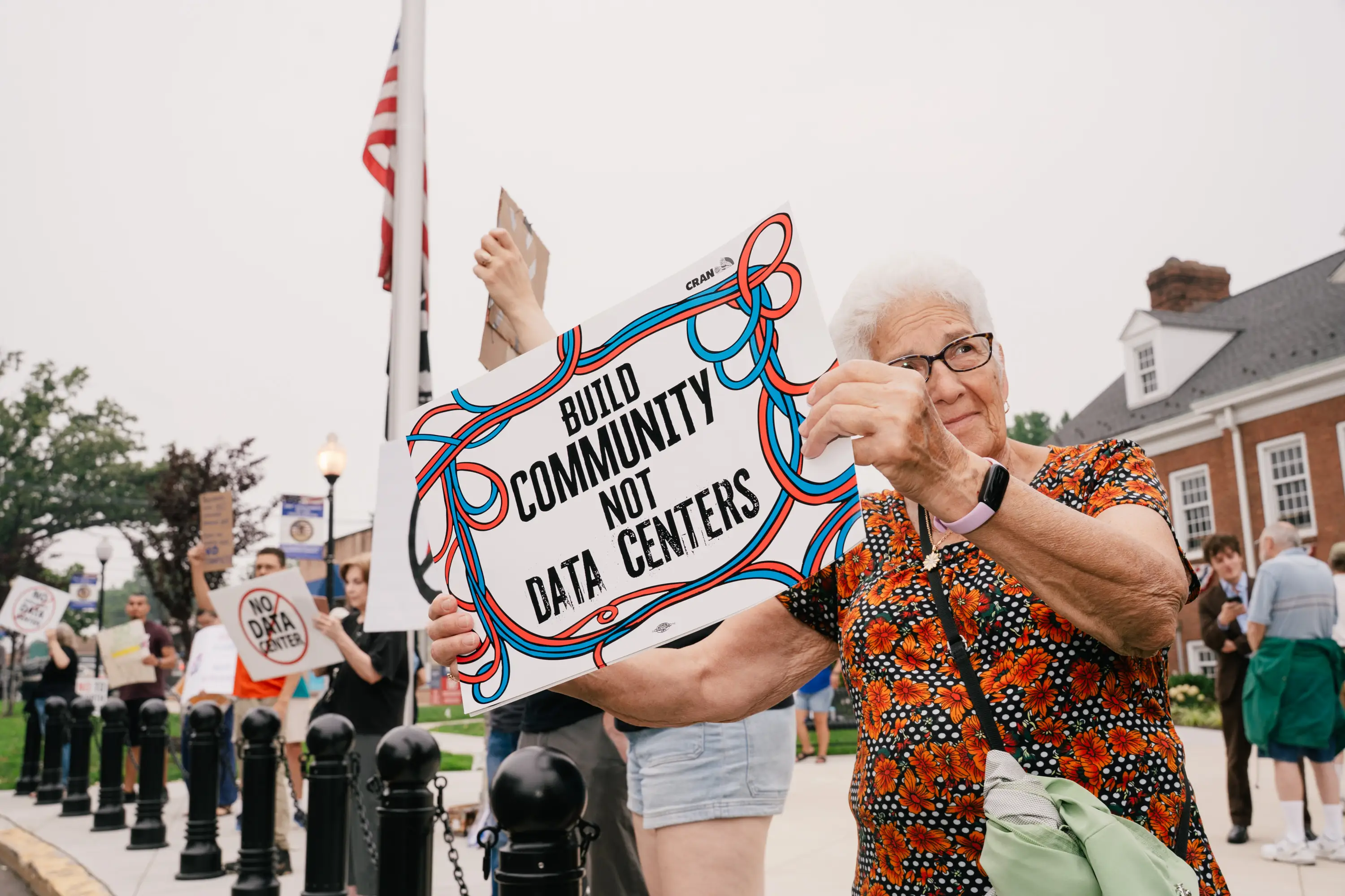 Data center protest in Kenilworth, New Jersey.