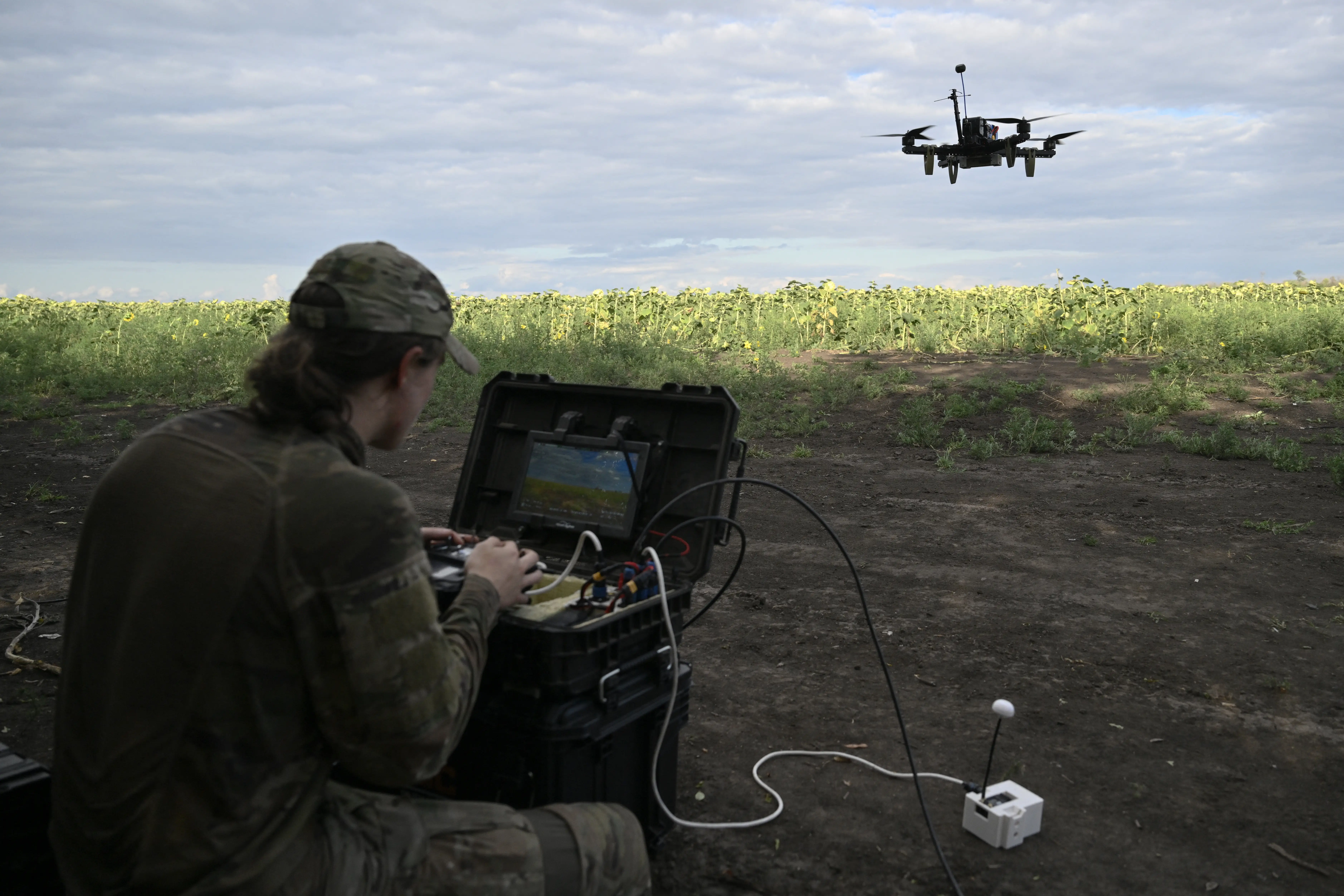 A drone pilot with call sign Rubik, 22, from the Reconnaissance Company