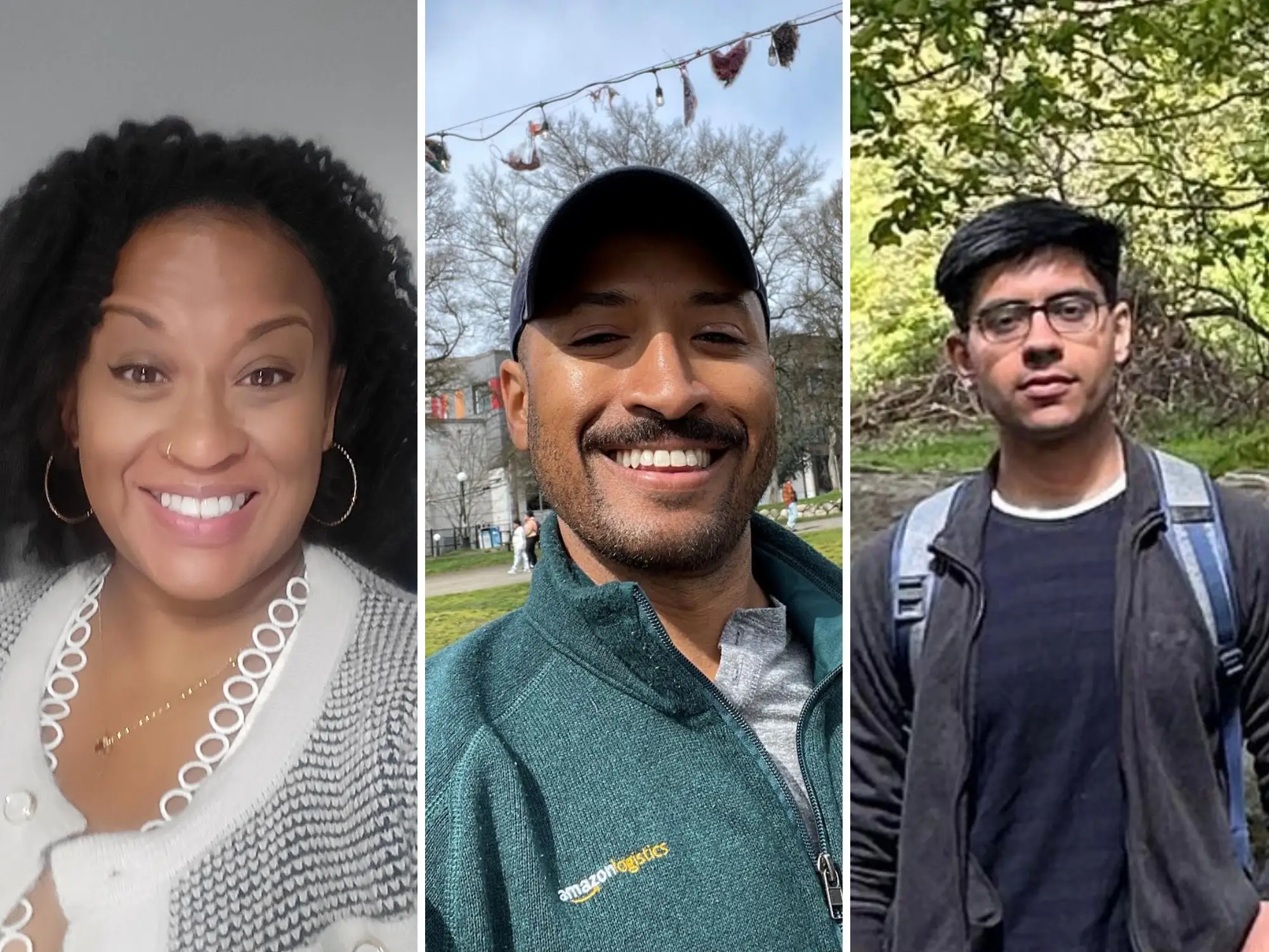 Karena Plepel (left), Nicholas Jenkins (center), and Maahir Sharma (right)