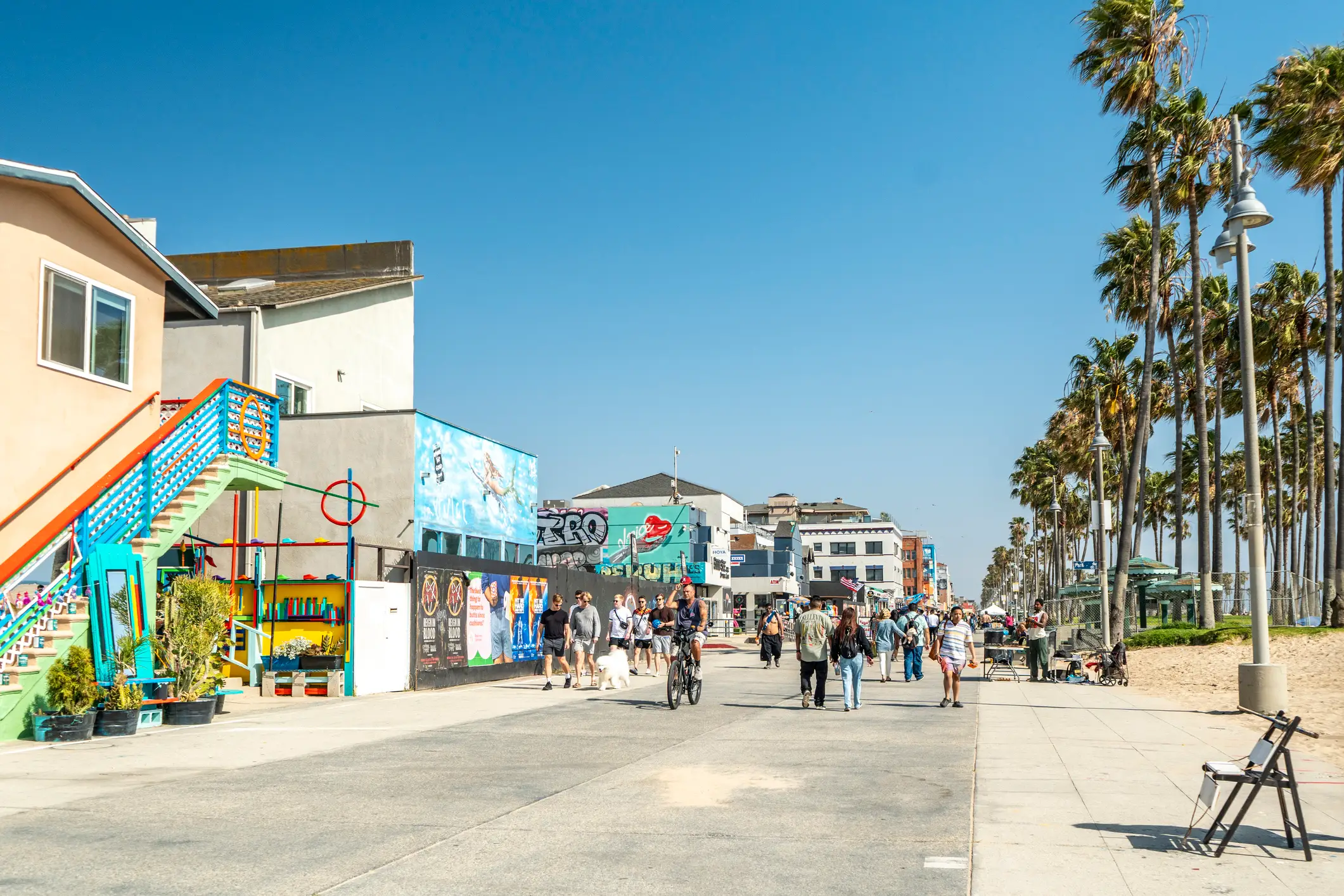 People walking along Venice Beach