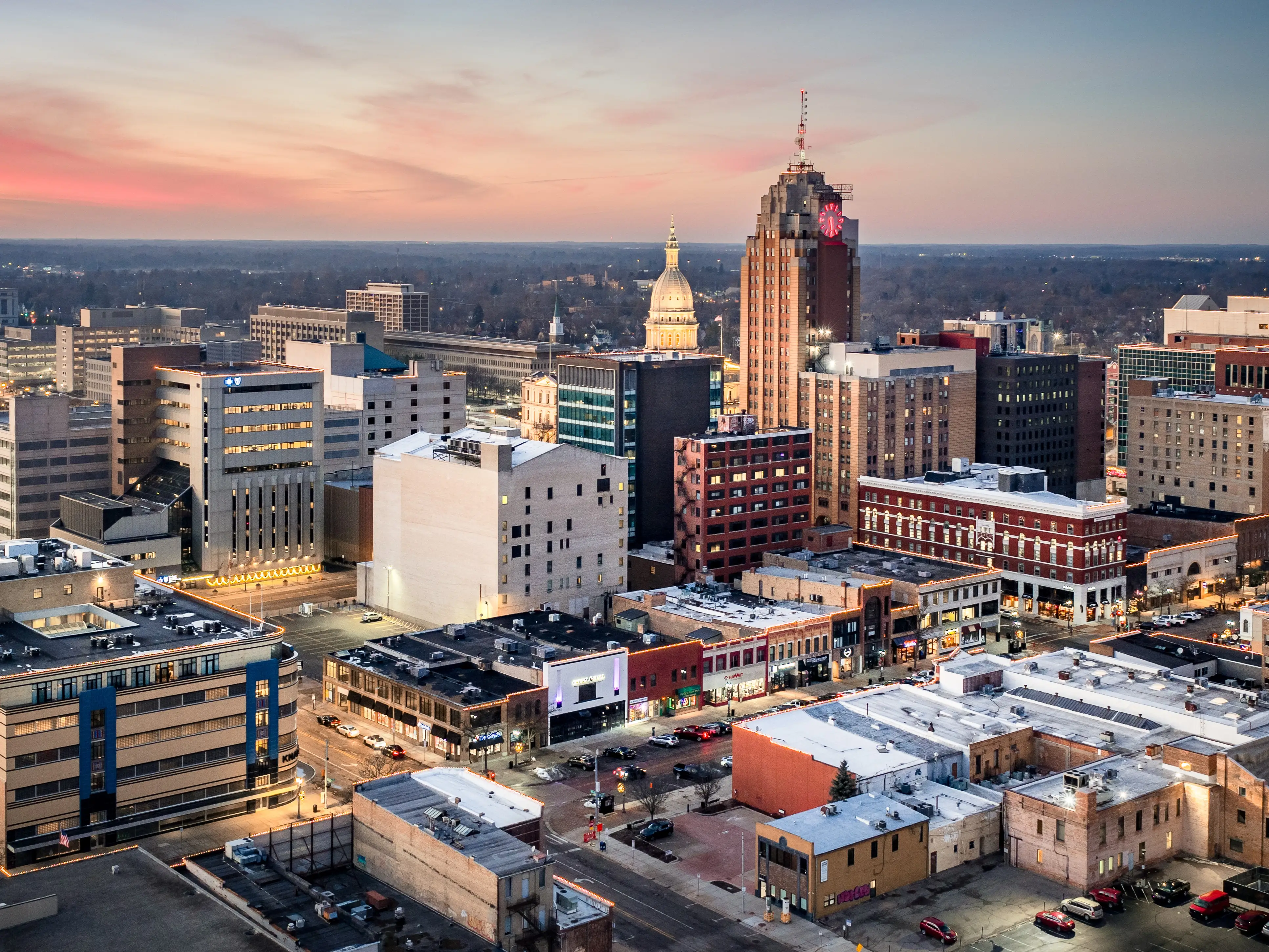 Downtown Lansing Michigan Capital Skyline stock photo