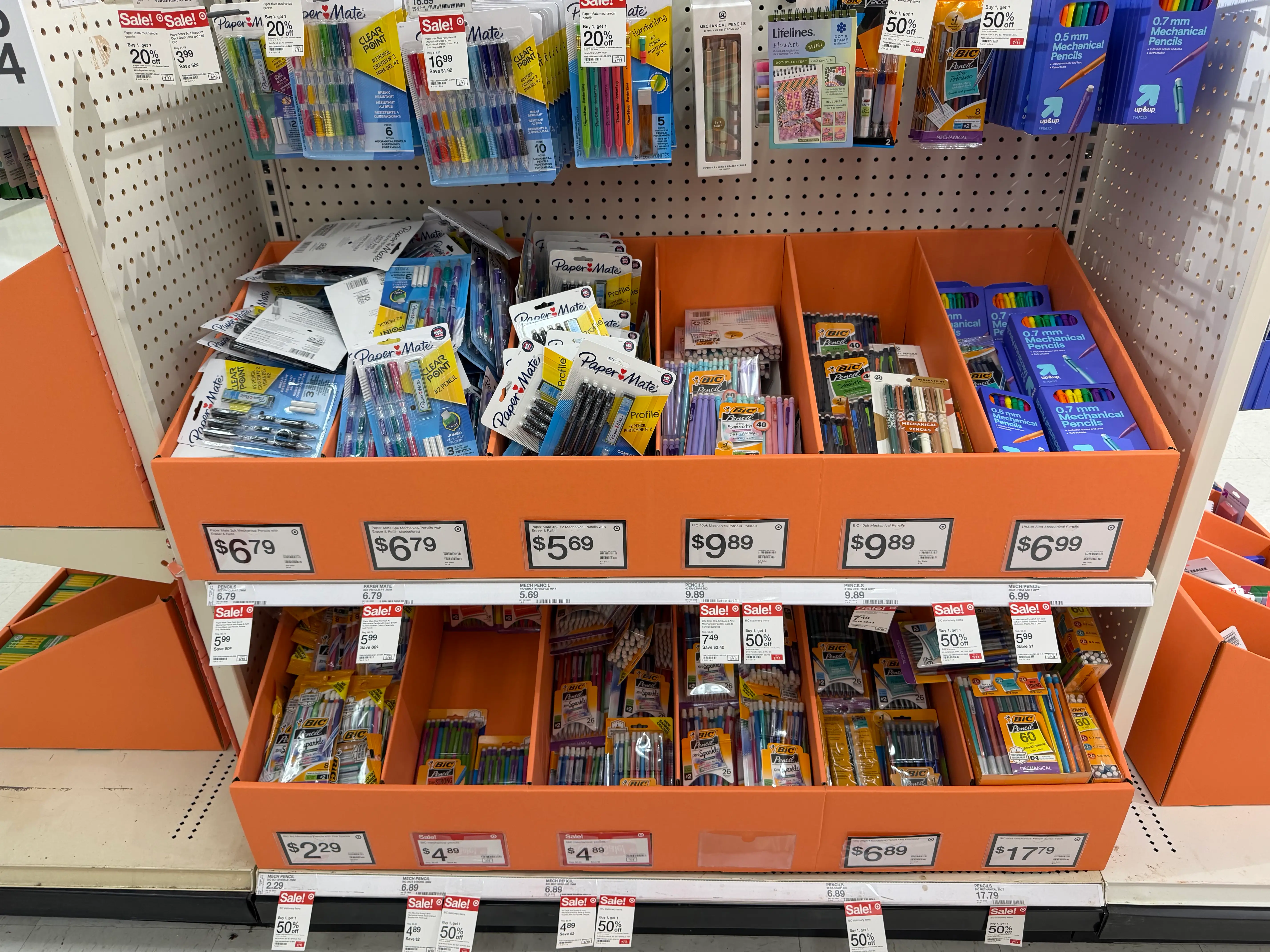 mechanical pencil display at Target