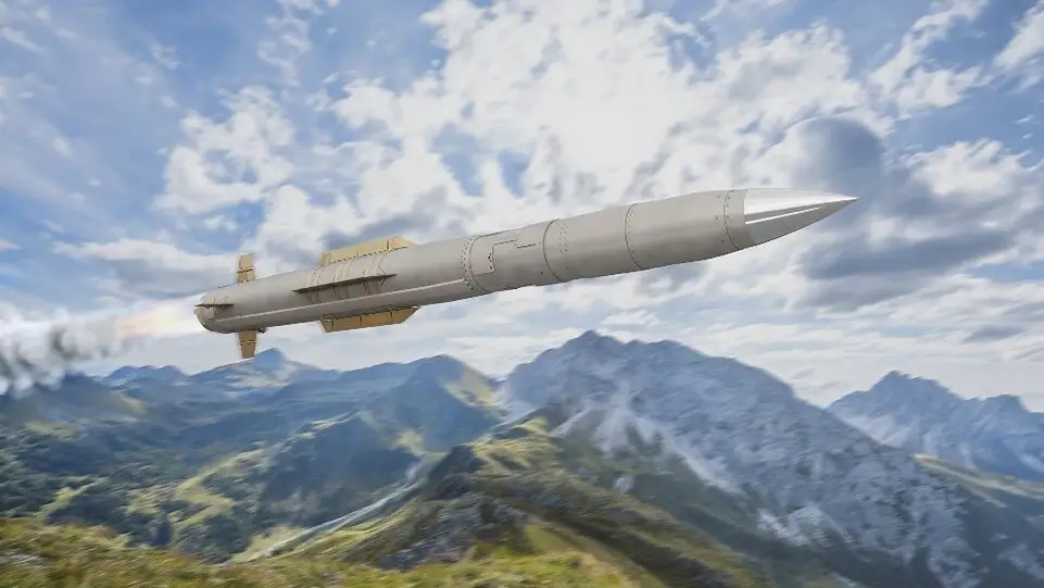 A mockup of the PAC-3 ACE in flight.