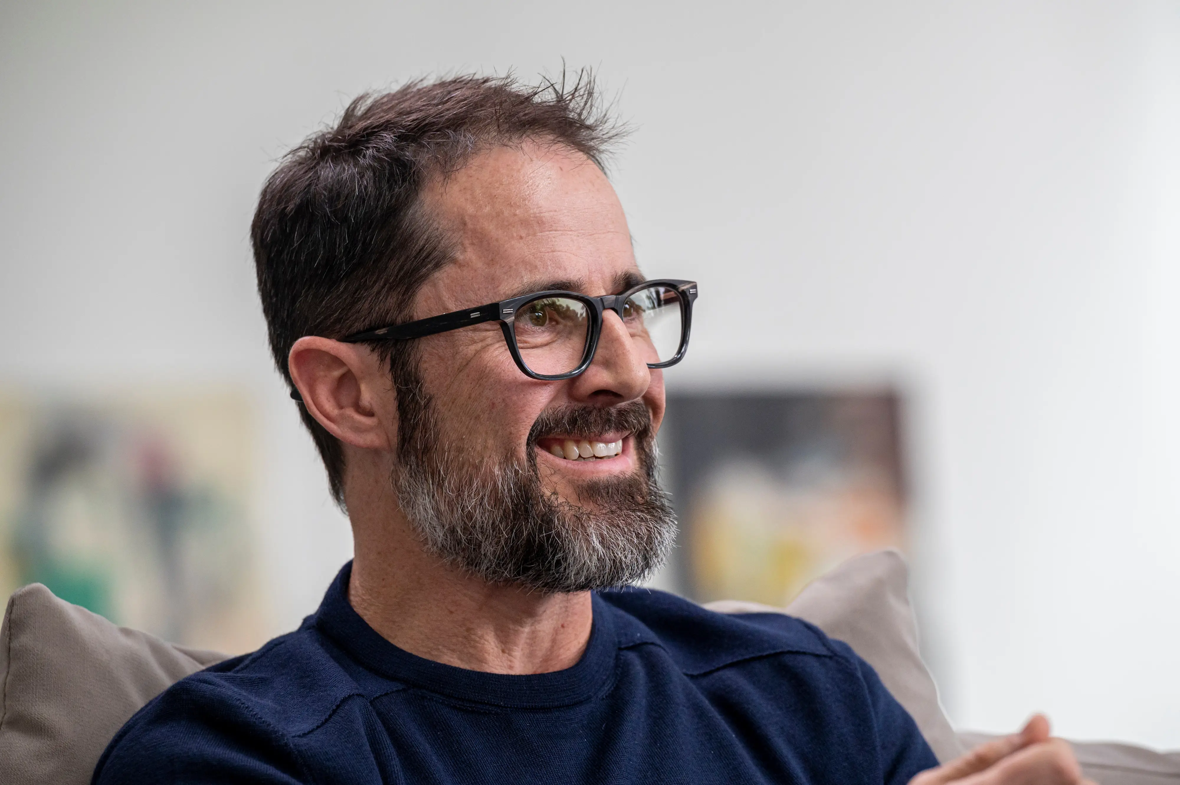 Evan Williams, co-founder of Twitter, speaks during a 