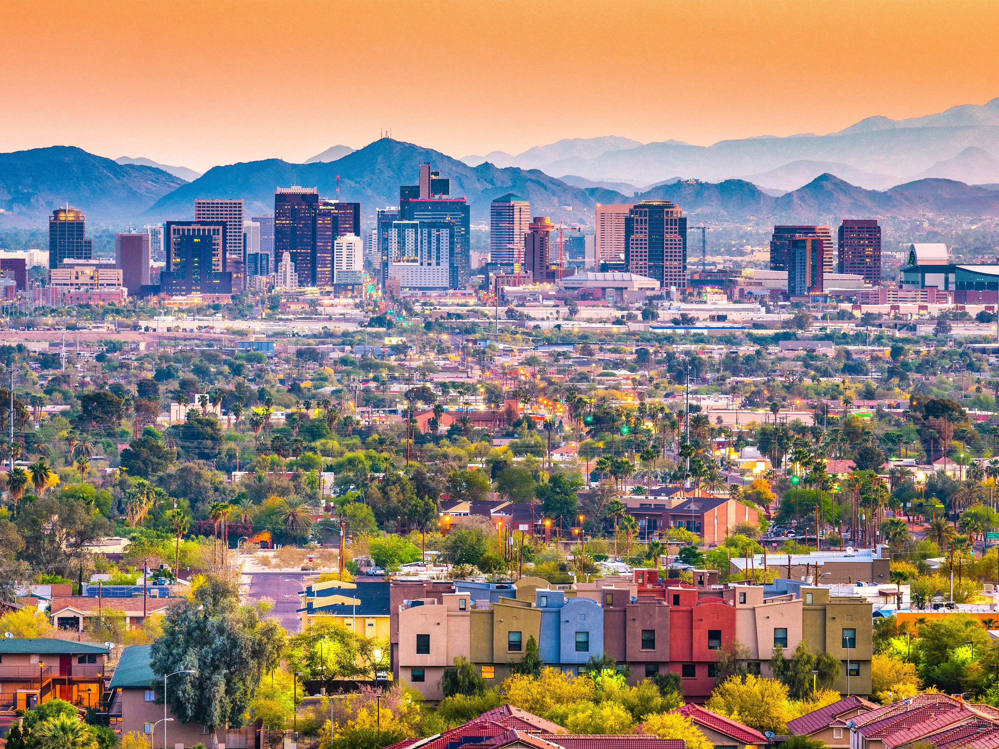 Skyline in Phoenix, Arizona.