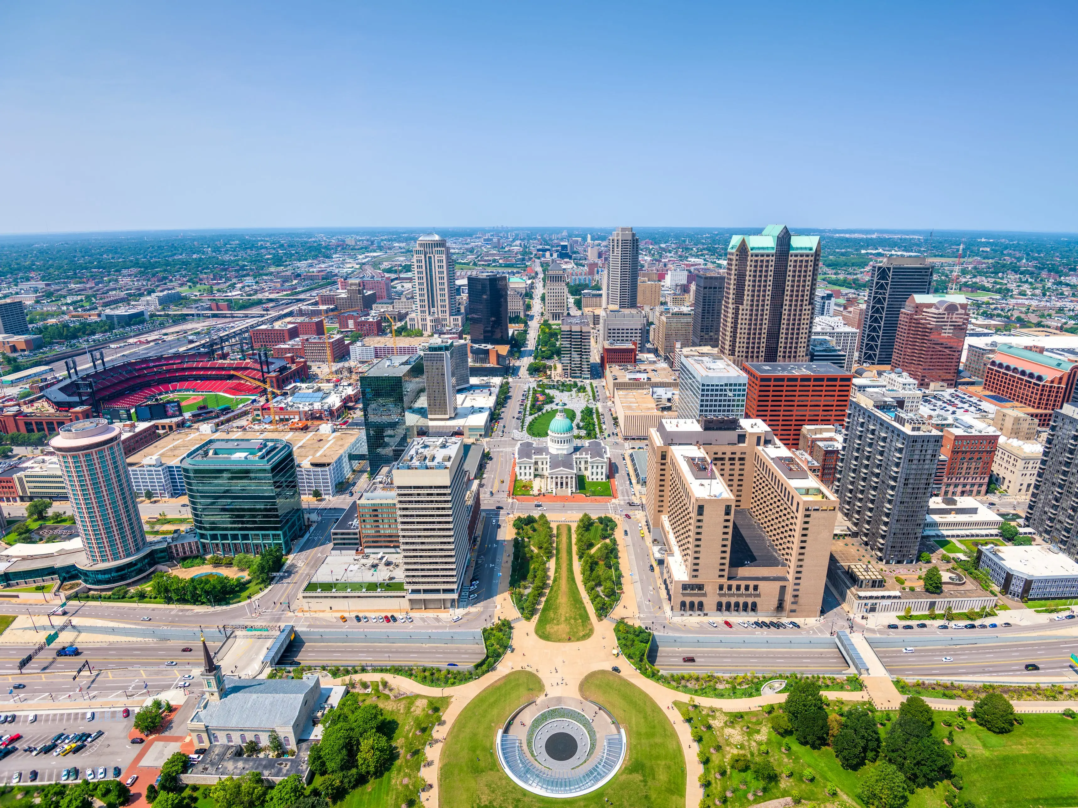 Buildings in St. Louis, Missouri.