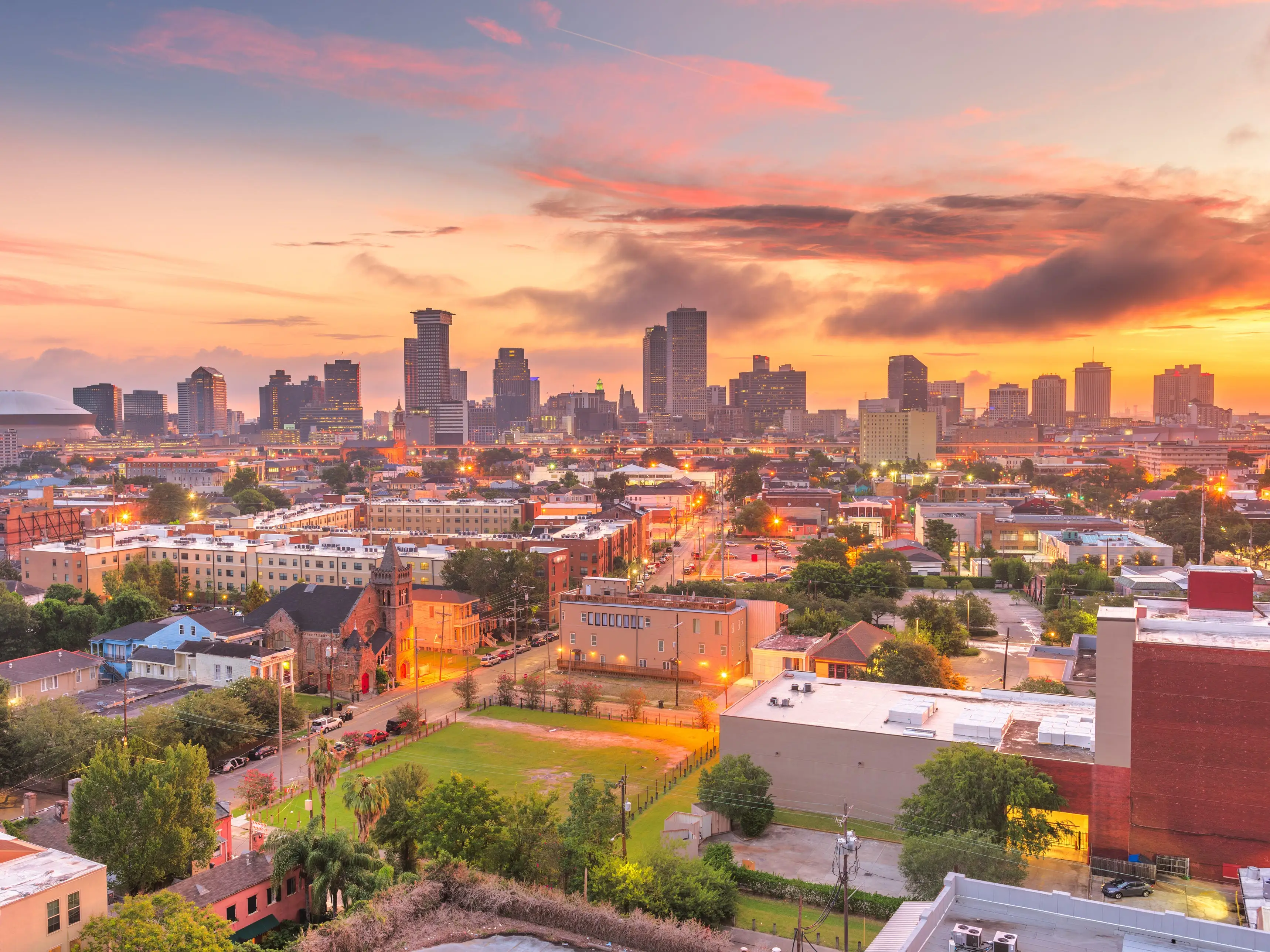 Skyline in New Orleans, Louisiana.