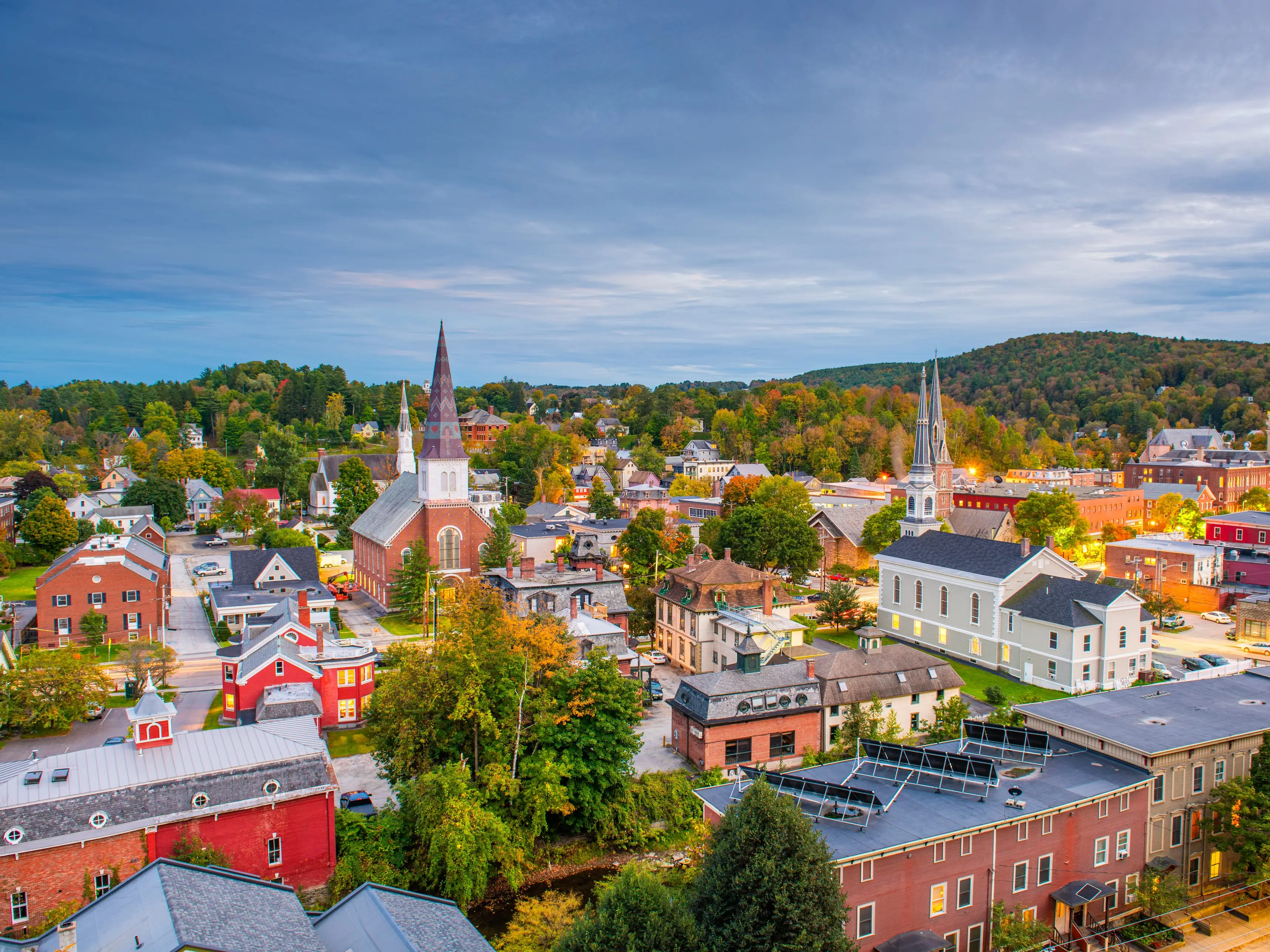 Homes and buildings in Burlington, Vermont.