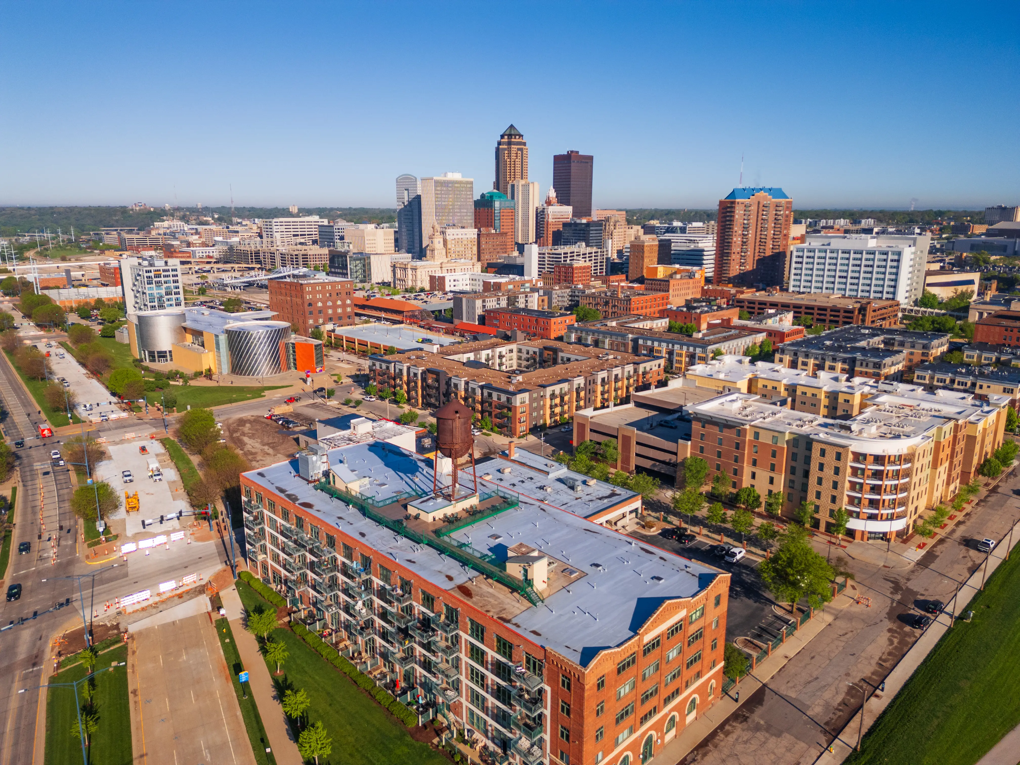 Buildings in Des Moines, Iowa.
