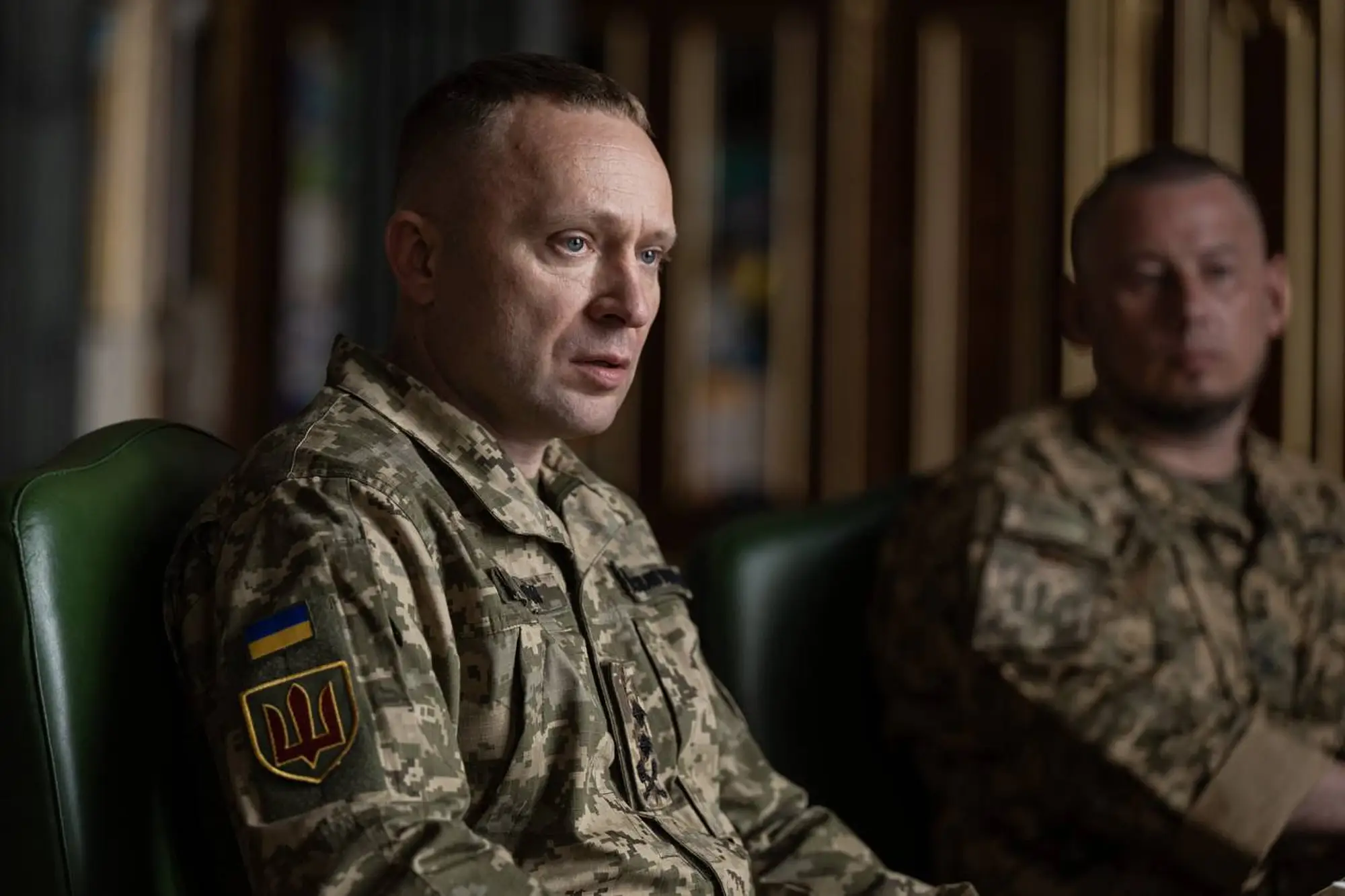 Mykhailo Drapatyi sits in the Ukrainian presidential office in Kyiv.