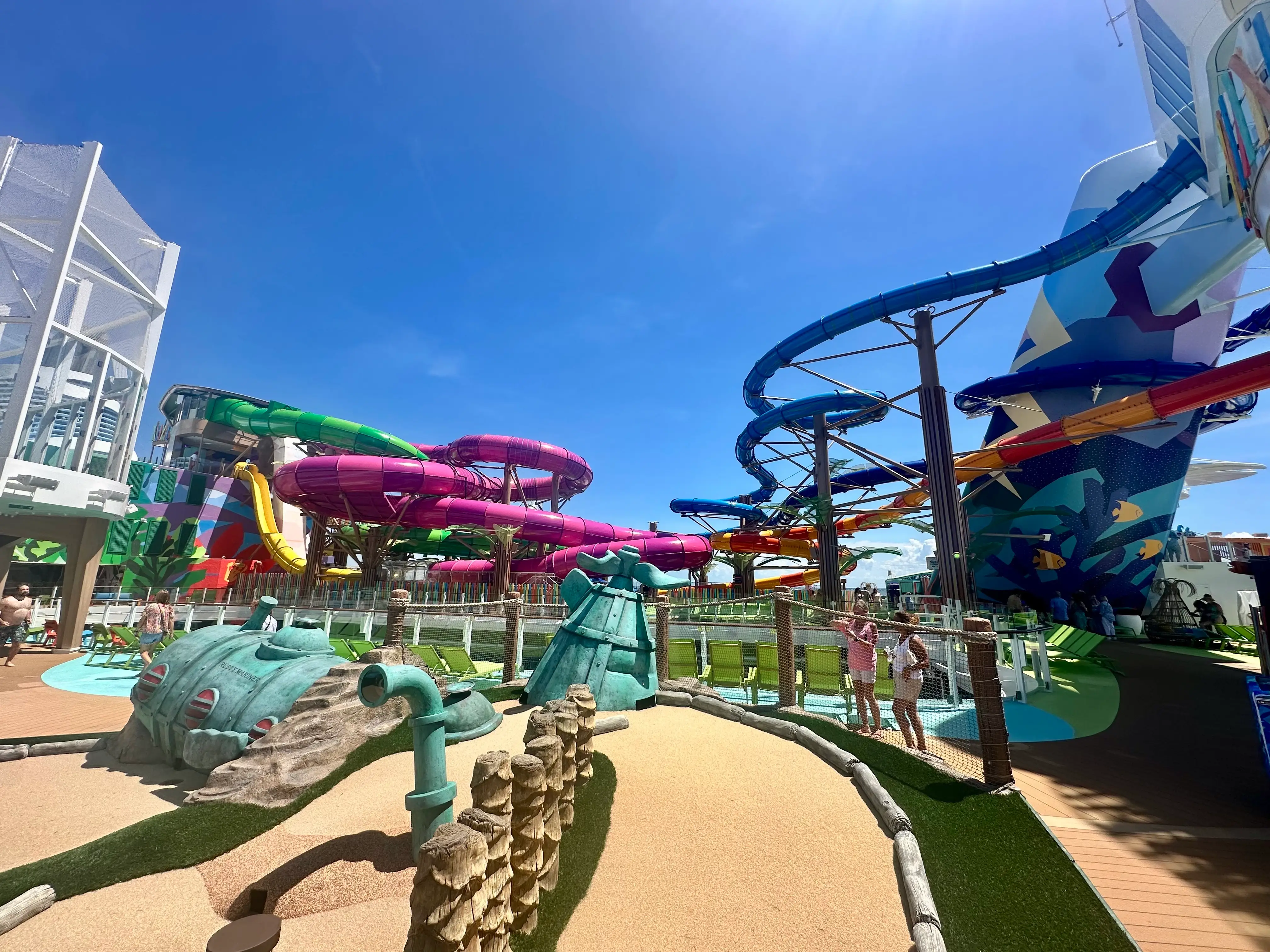 Slides on a cruise ship.