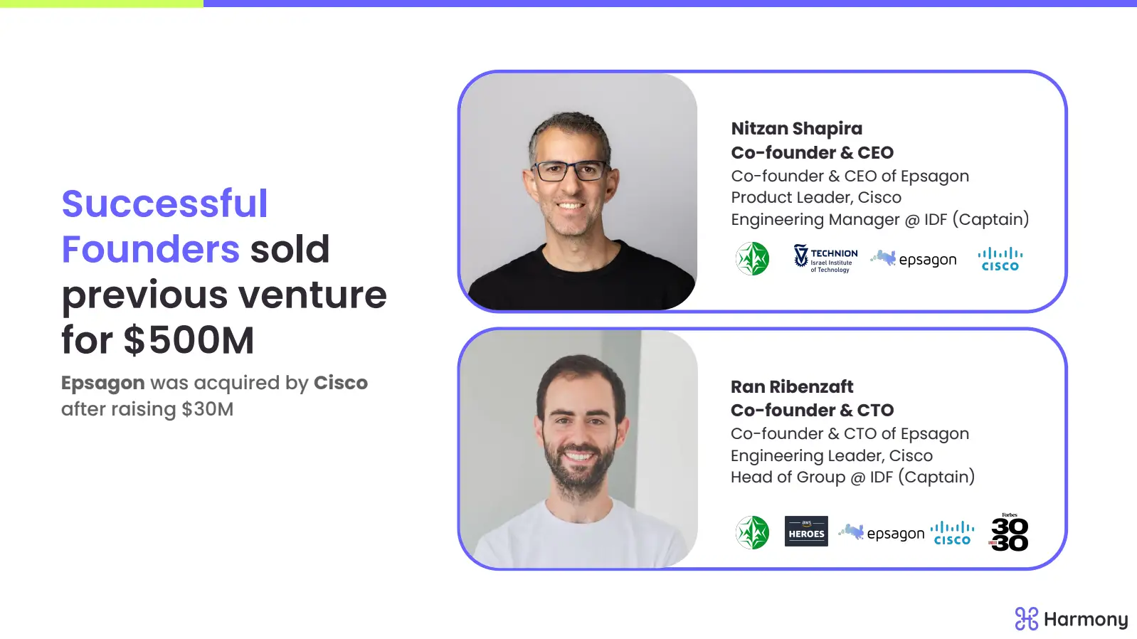 Successful Founders sold previous venture for $500M