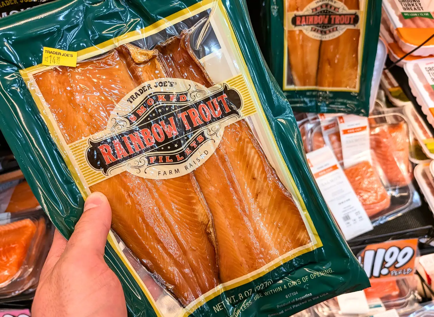 Trader Joe's smoked rainbow trout.