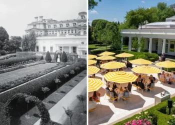 Donald Trump added a new statue to the White House Rose Garden. See how the space has changed over the years.