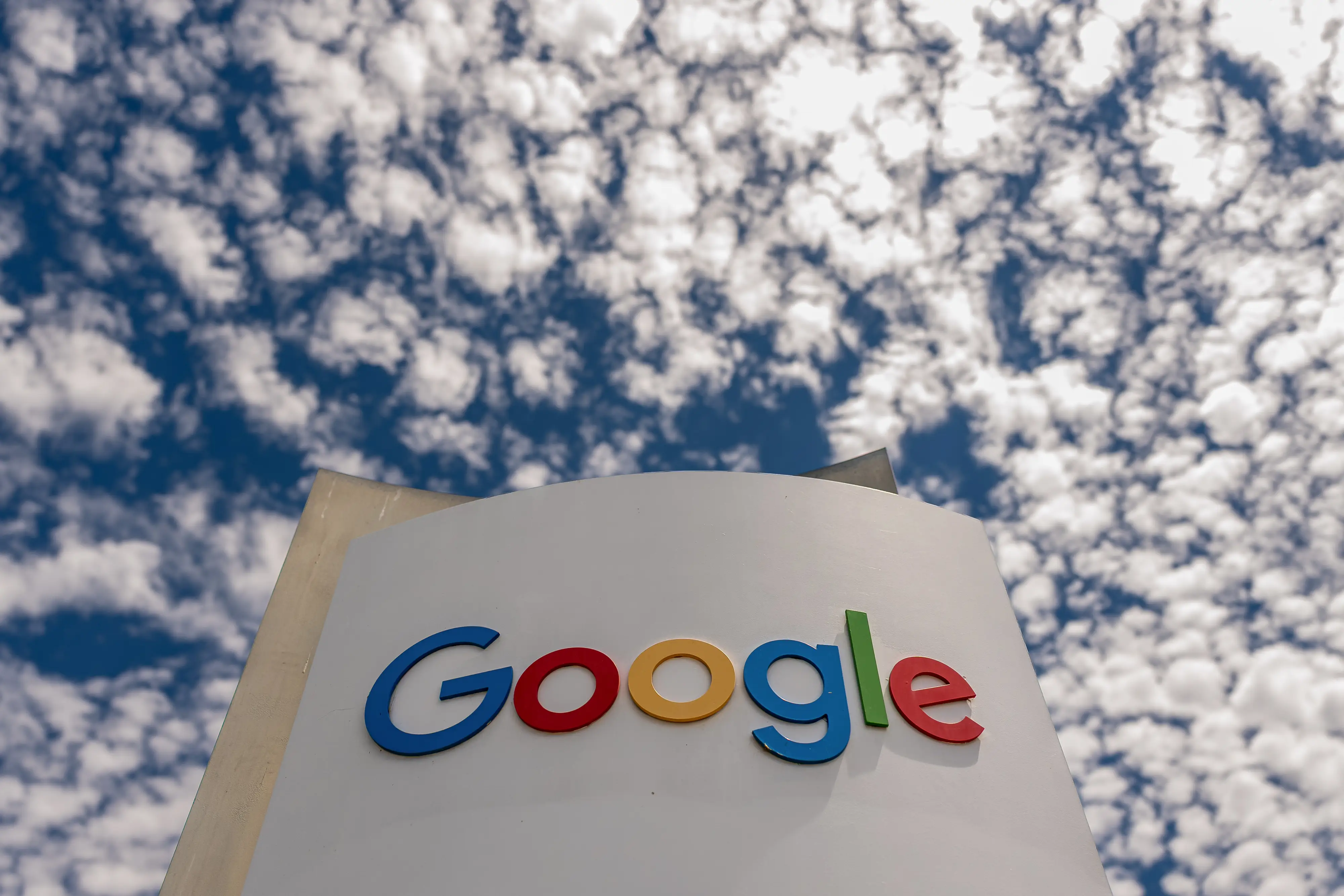 Signage outside the Google headquarters in Mountain View, California, US, on Tuesday, July 21, 2026. Alphabet Inc. is scheduled to release earnings figures on July 22. Photographer: David Paul Morris/Bloomberg via Getty Images