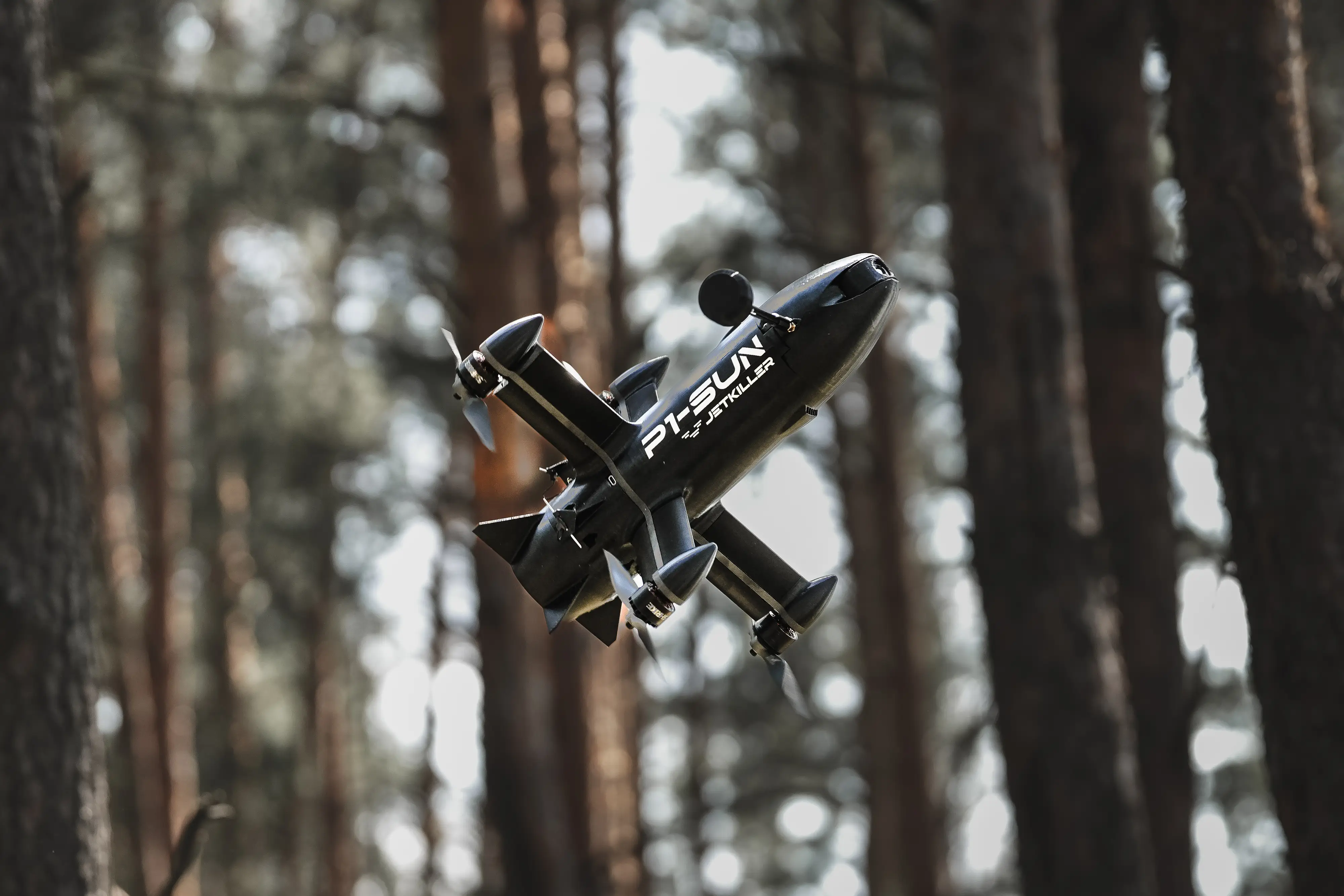 The P1-Sun JetKiller in flight.