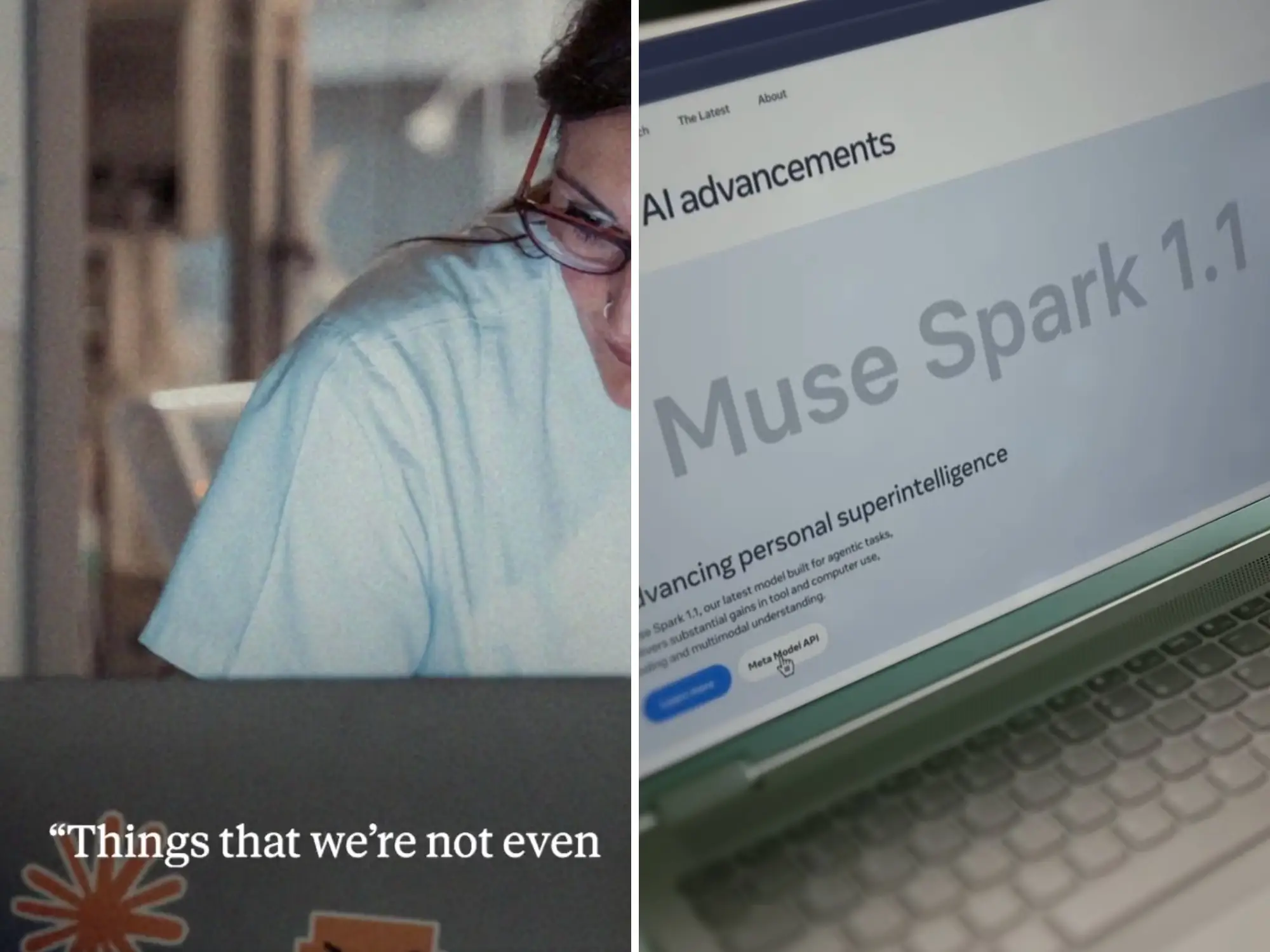 Screenshots of Anthropic and Meta's recent ads are pictured.