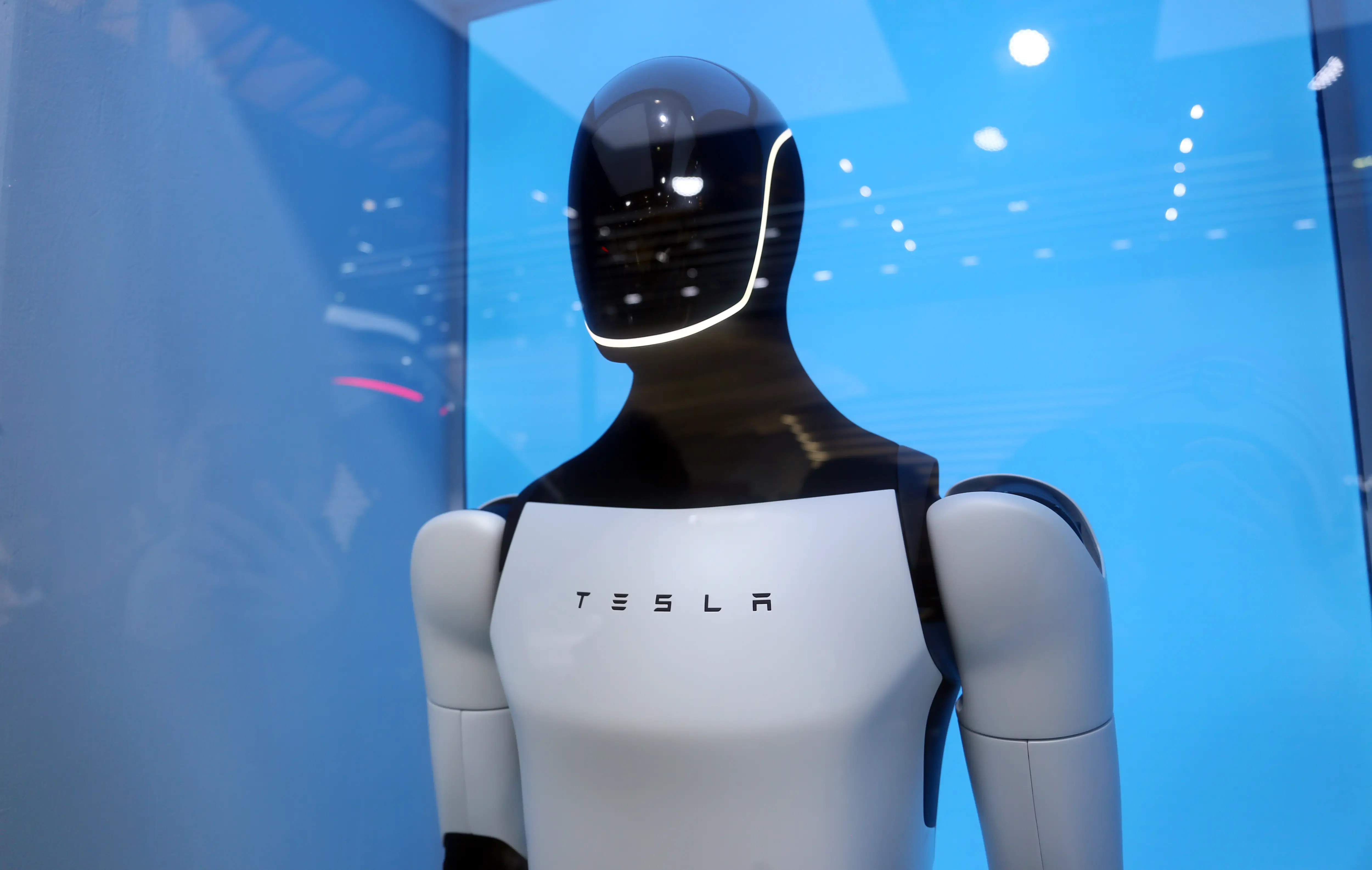 A prototype of Tesla's Optimus robot.