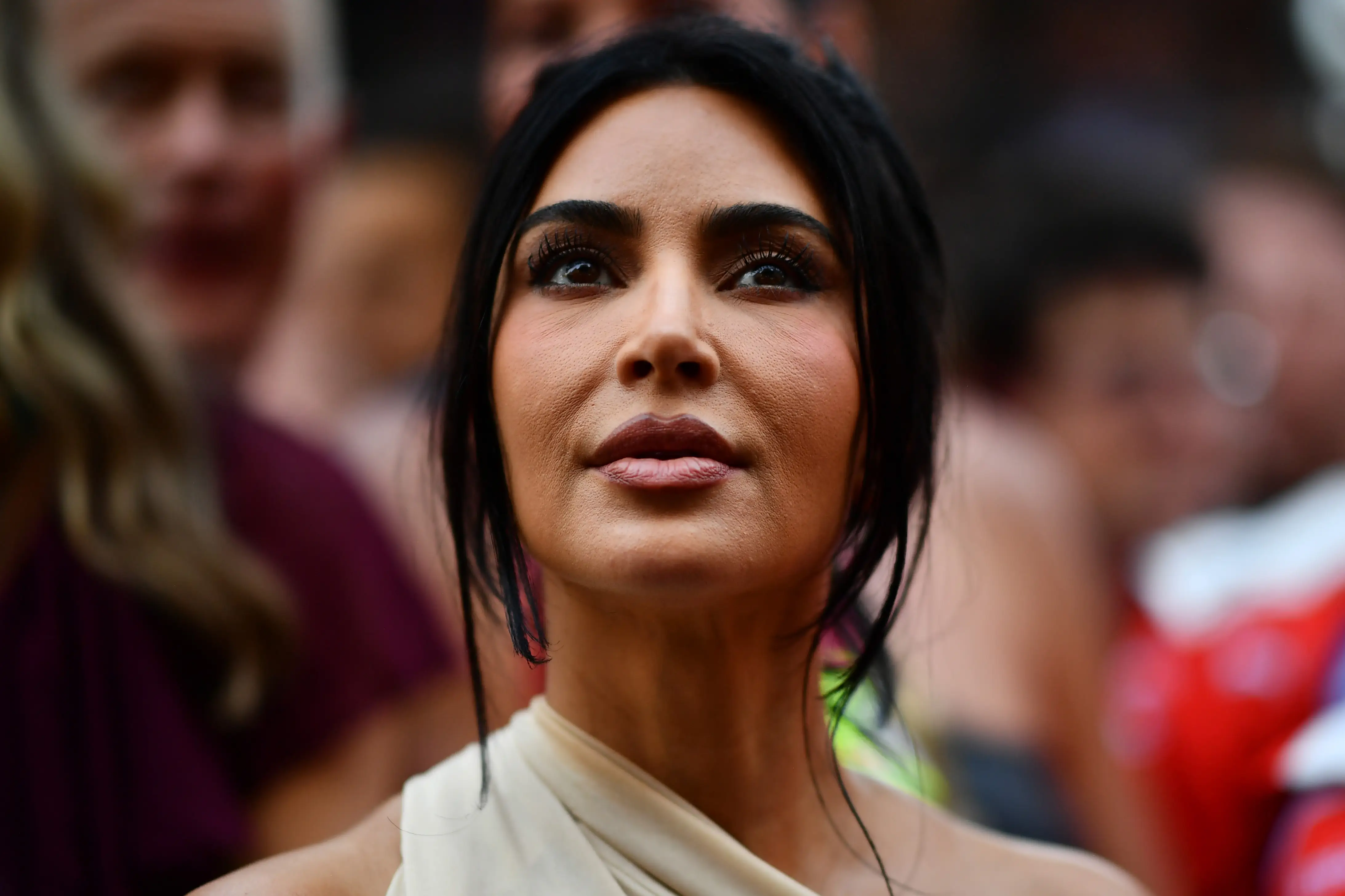 Kim Kardashian at the podium ceremony during the F1 Grand Prix of Monaco at Circuit de Monaco in June 2026.