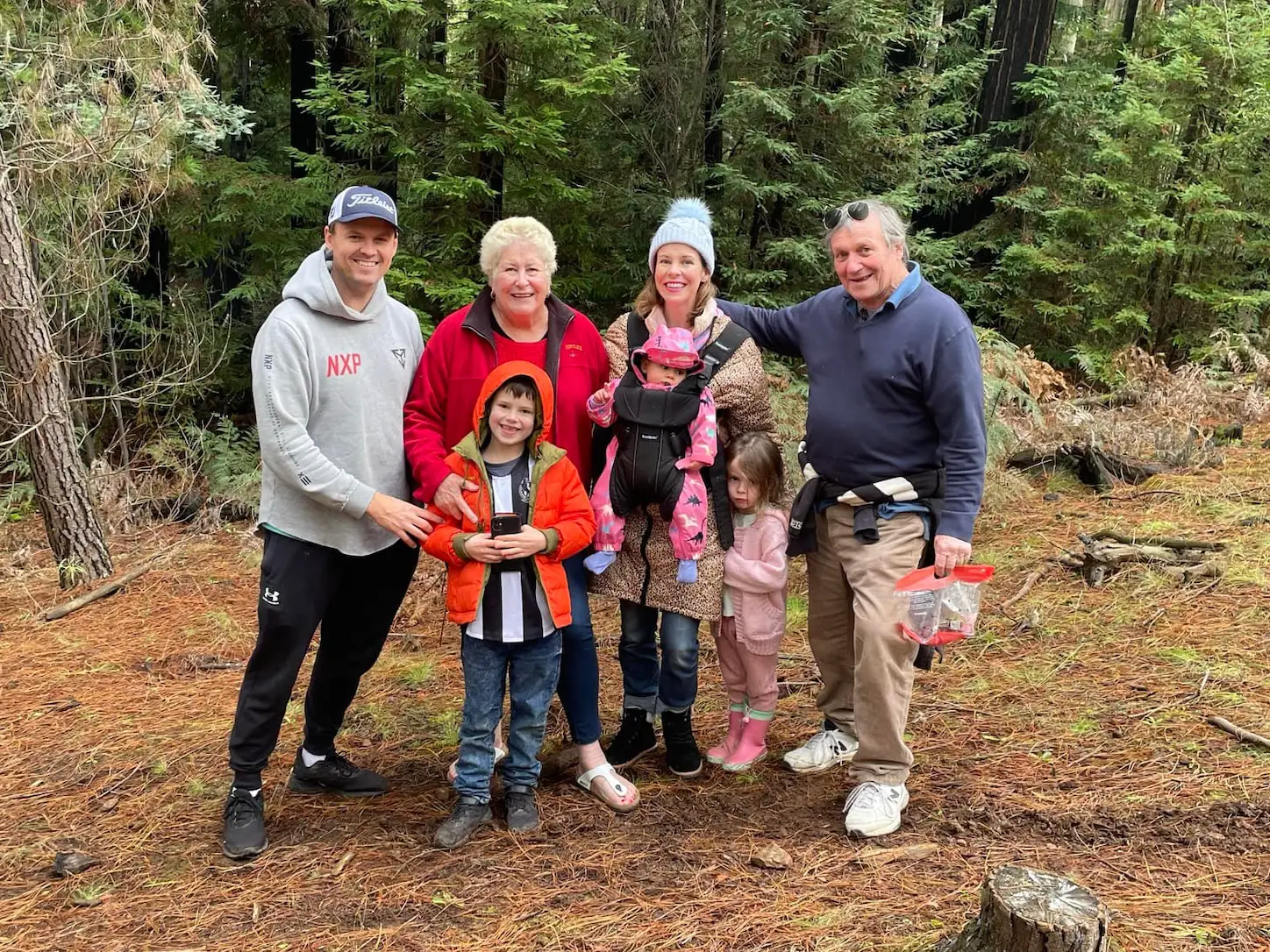 The author and her family with her parents.