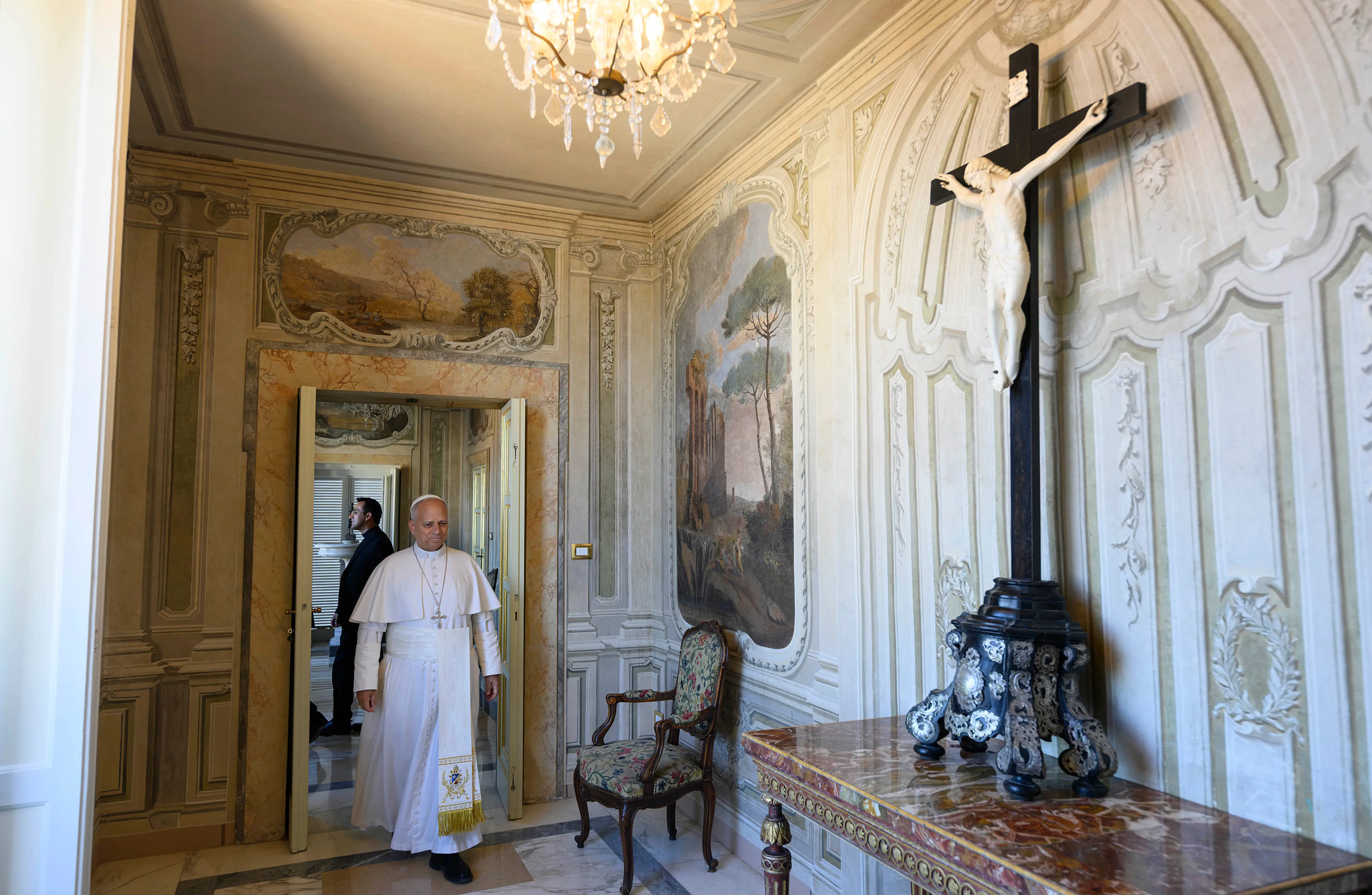 Pope Leo XIV at Castel Gandolfo.