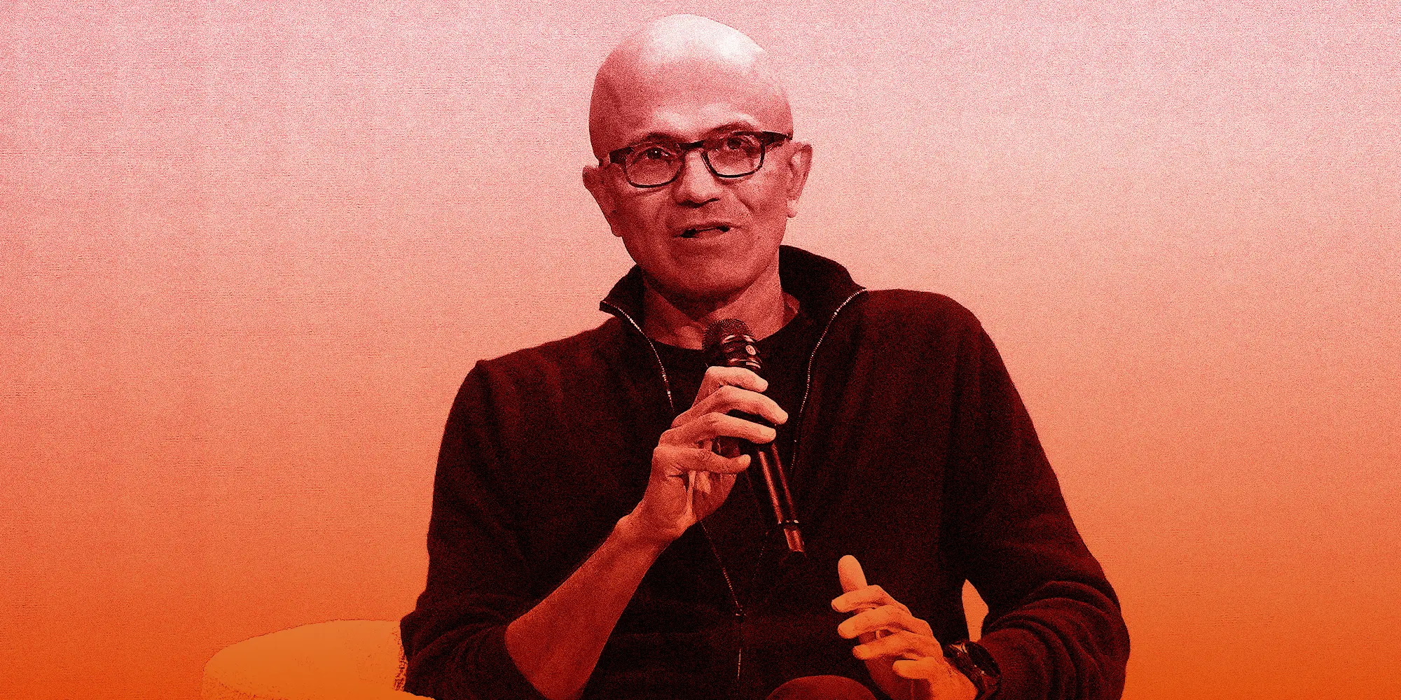 Satya Nadella with a gradient treatment