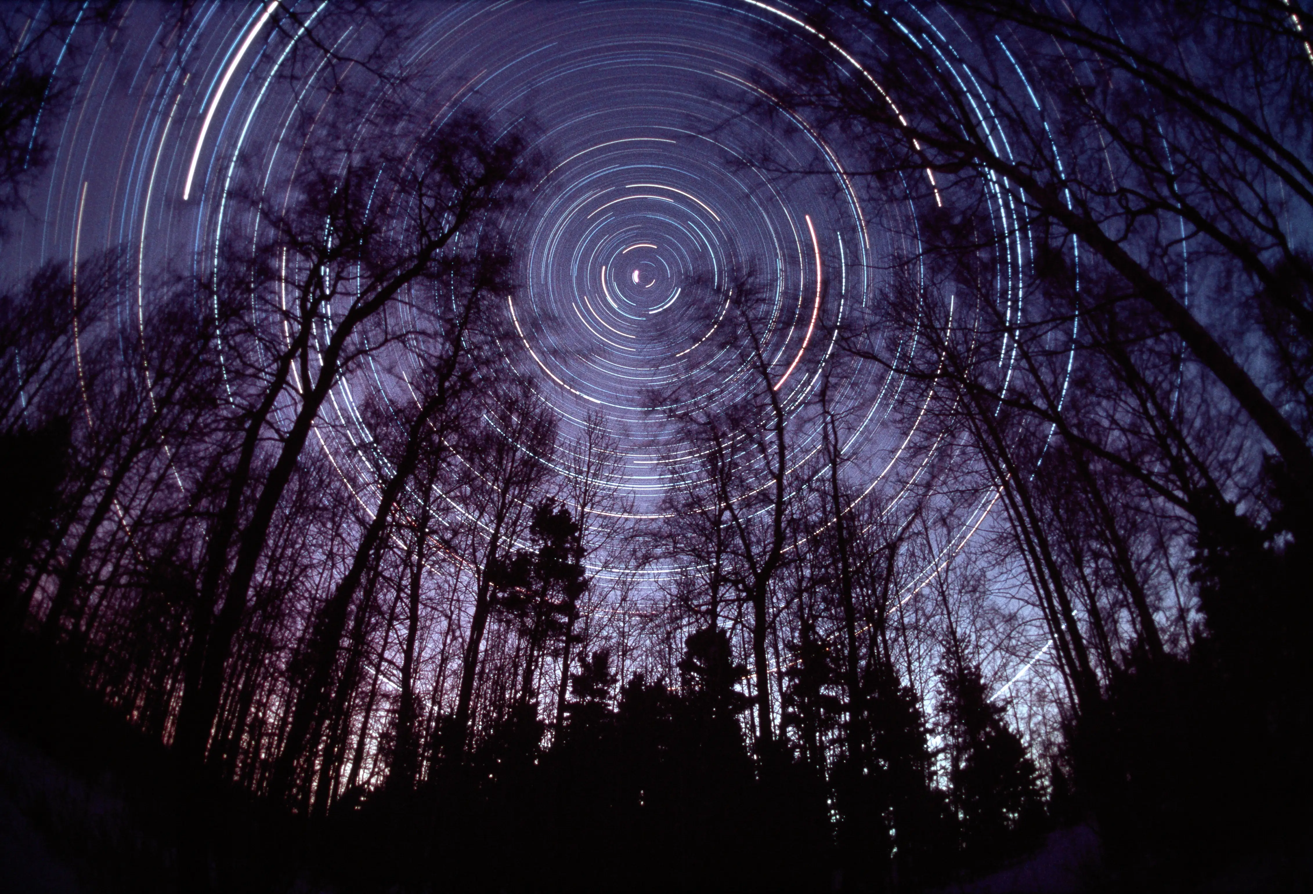 Star trails centred around the North Star.