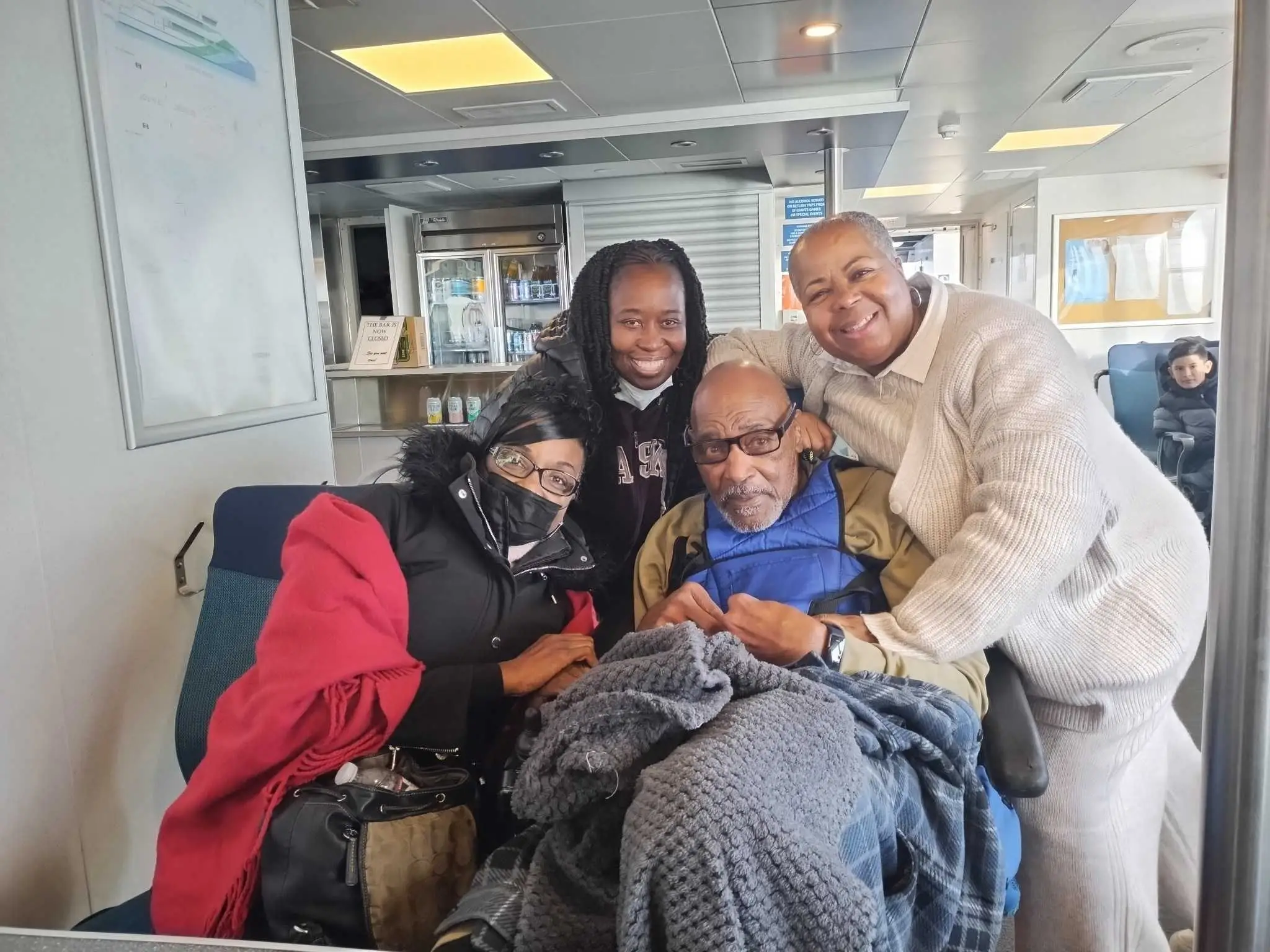 Teri Carlyle with her father and family.